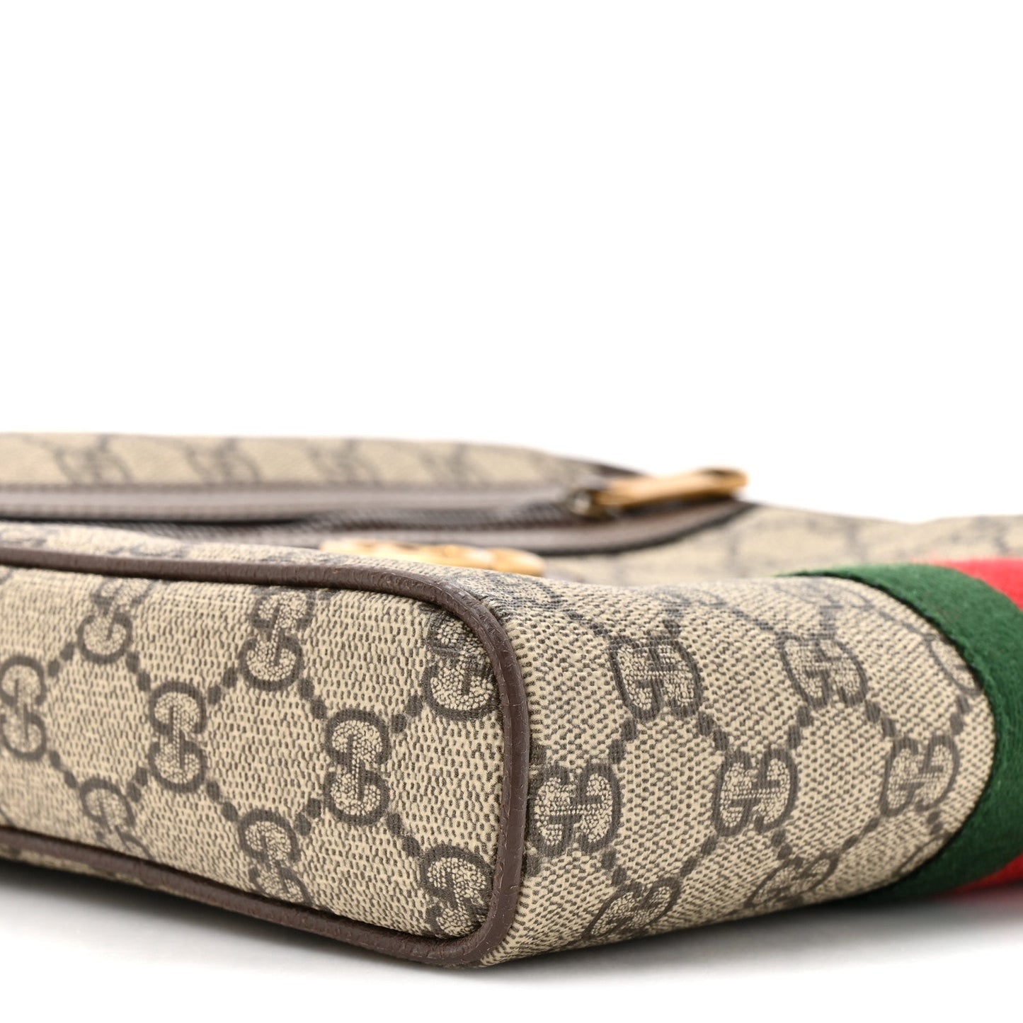 GG Supreme Monogram Web Small Ophidia Messenger Bag Brown