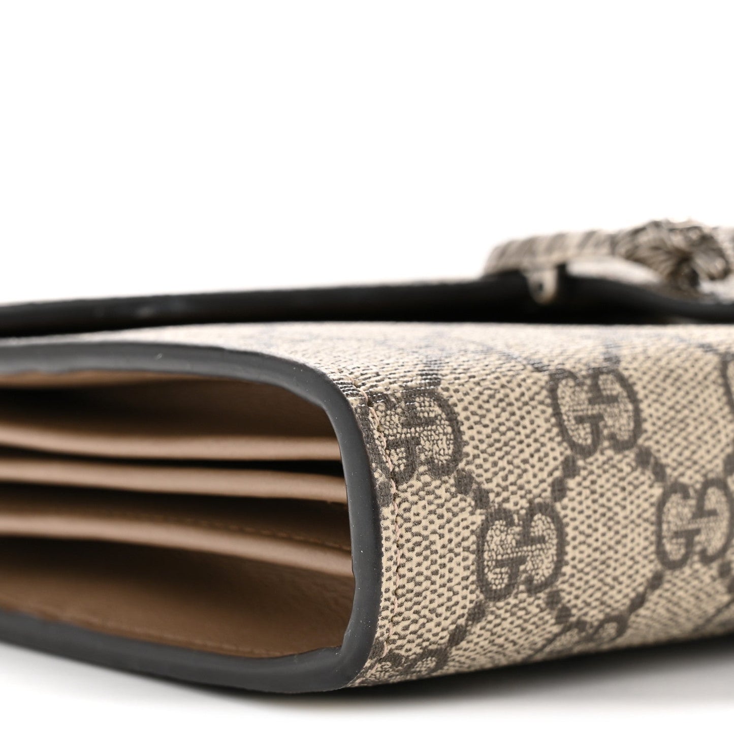 GG Supreme Monogram Mini Dionysus Chain Wallet Beige Taupe