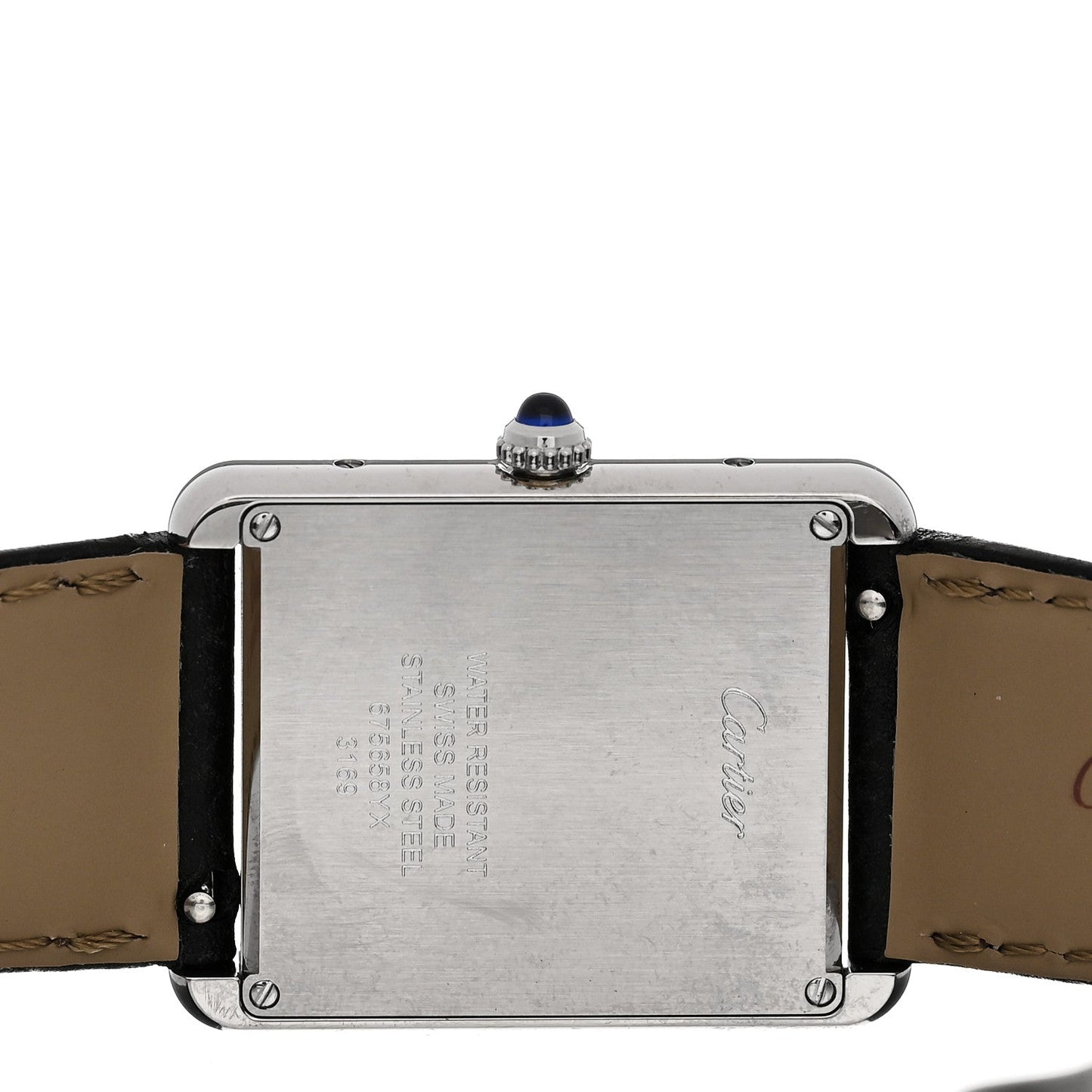 Stainless Steel Calfskin 27mm Tank Solo Quartz Watch