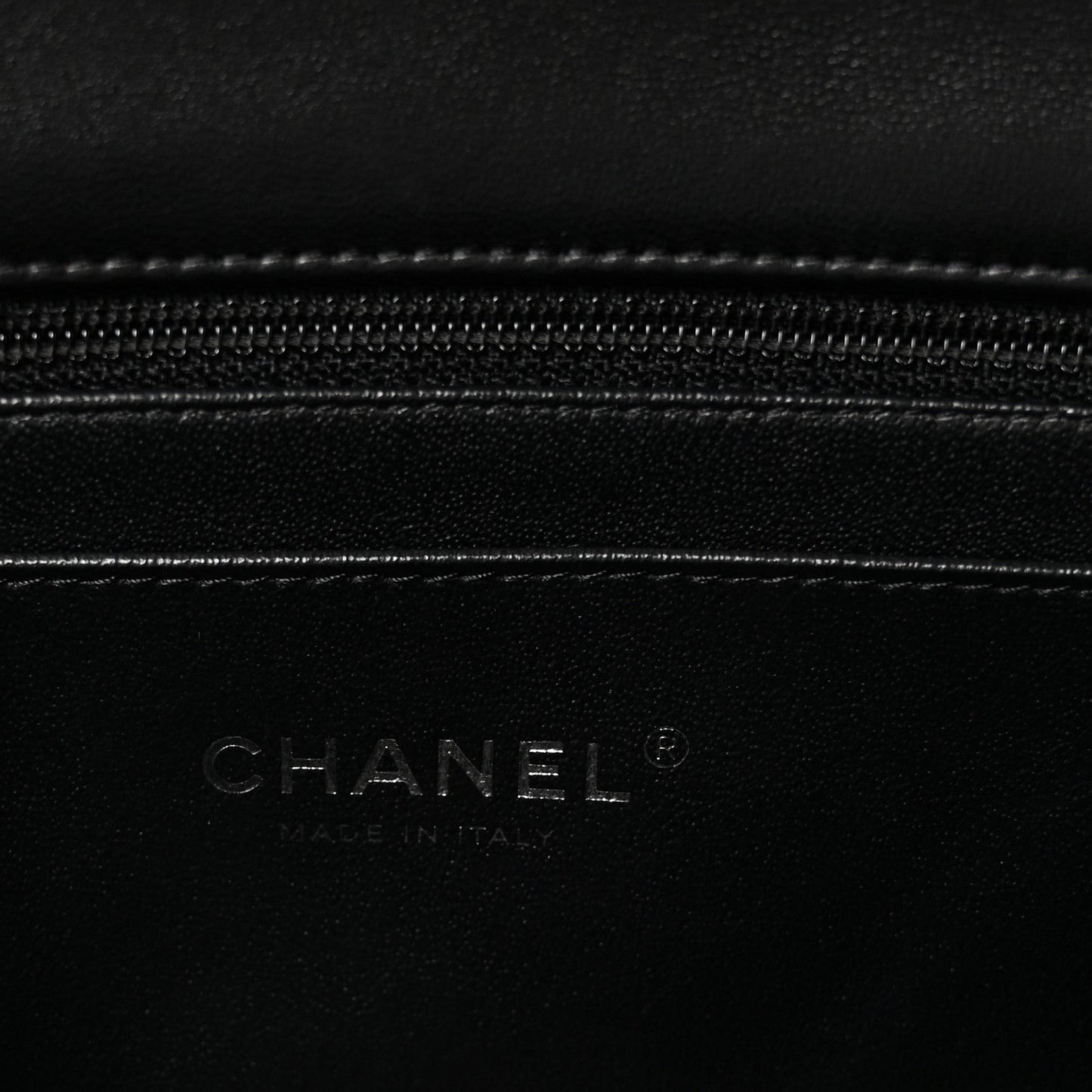 Lambskin Quilted Mini Rectangular Flap Black