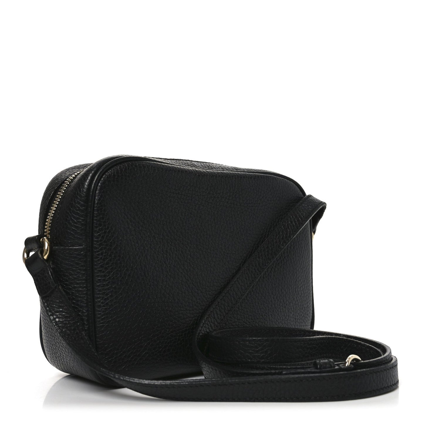 Pebbled Calfskin Small Soho Disco Bag Black