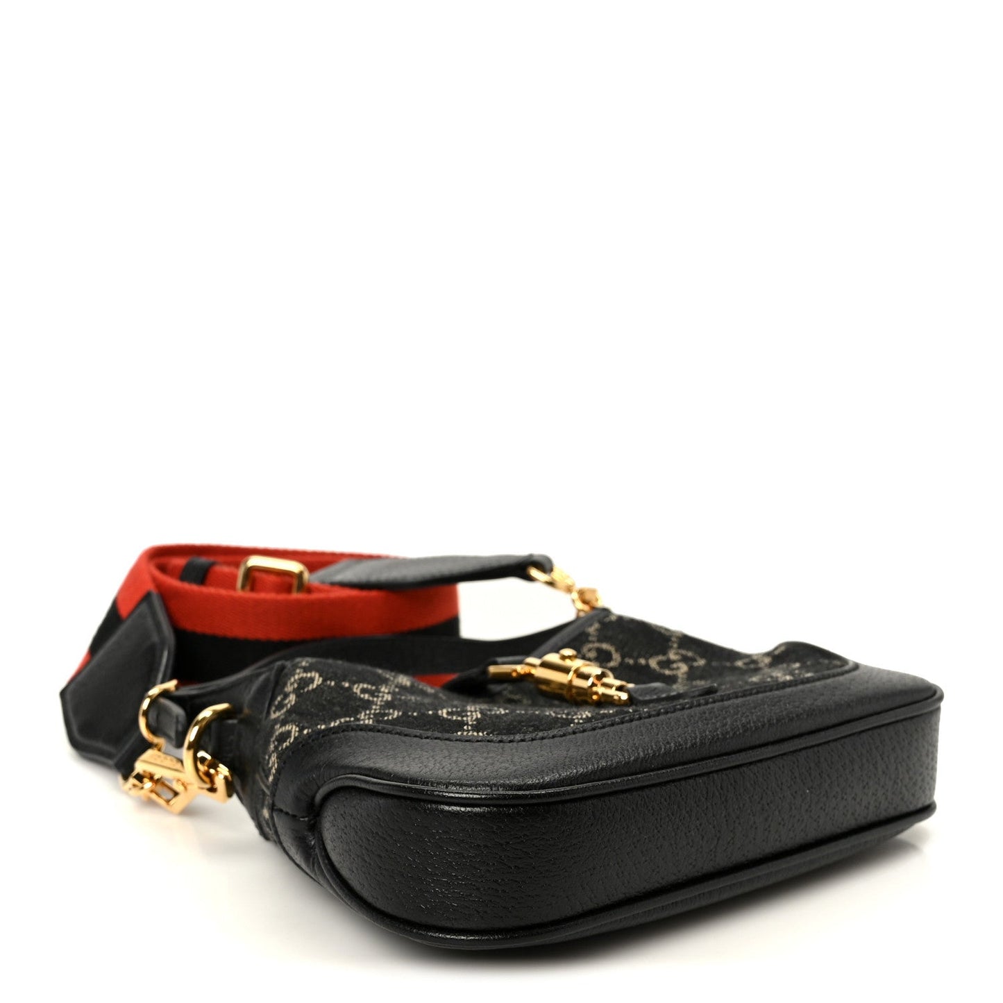 Jacquard Denim GG Monogram Small Jackie 1961 Hobo Black Ivory