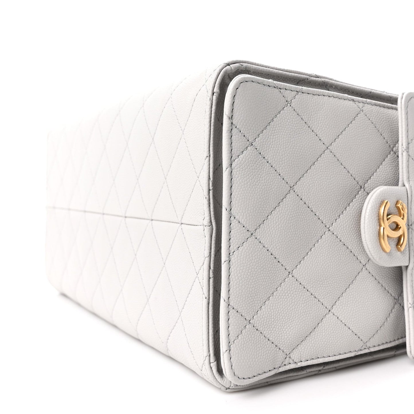 Caviar Quilted Medium Chanel 25 Handbag Light Gray