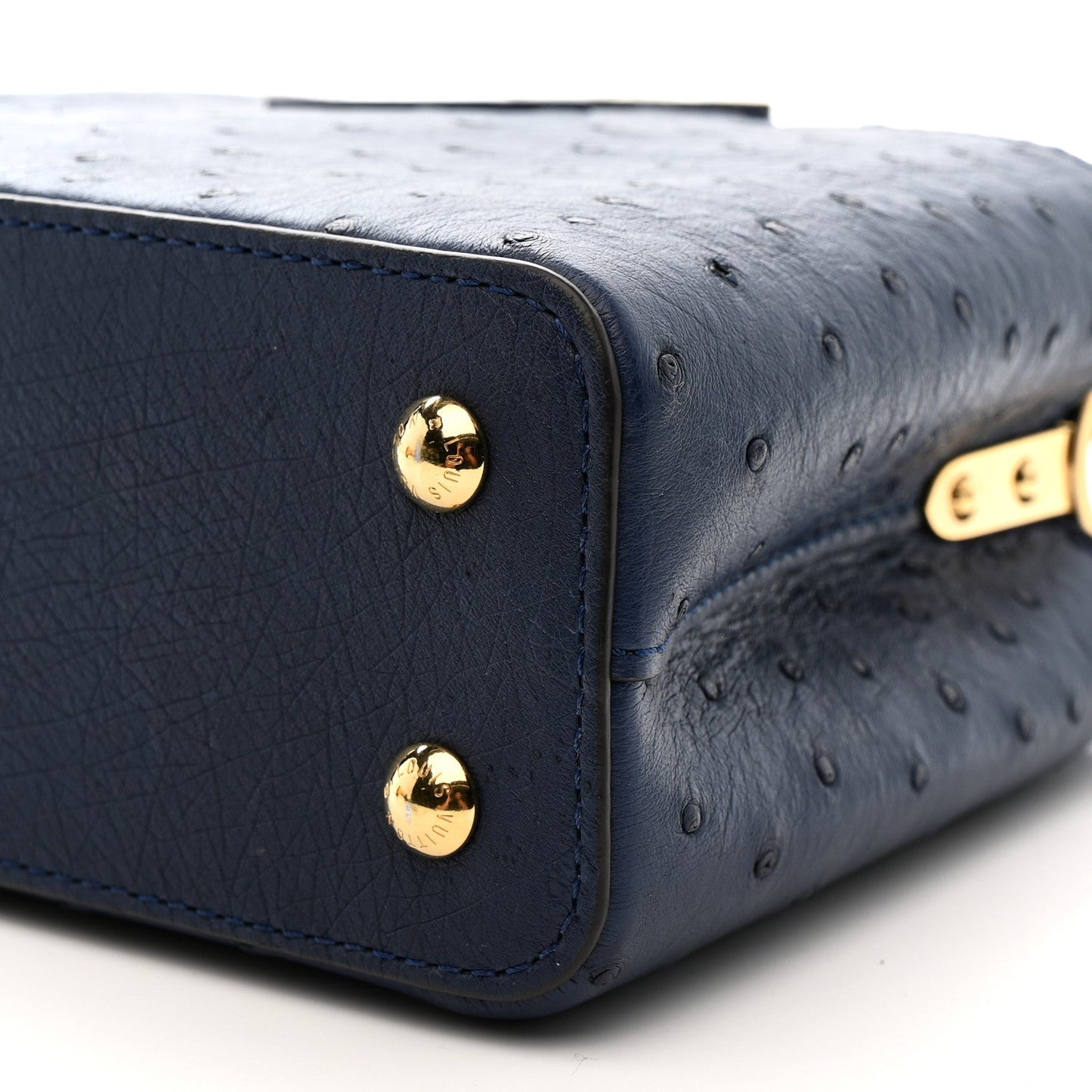 Ostrich Capucines Mini Indigo