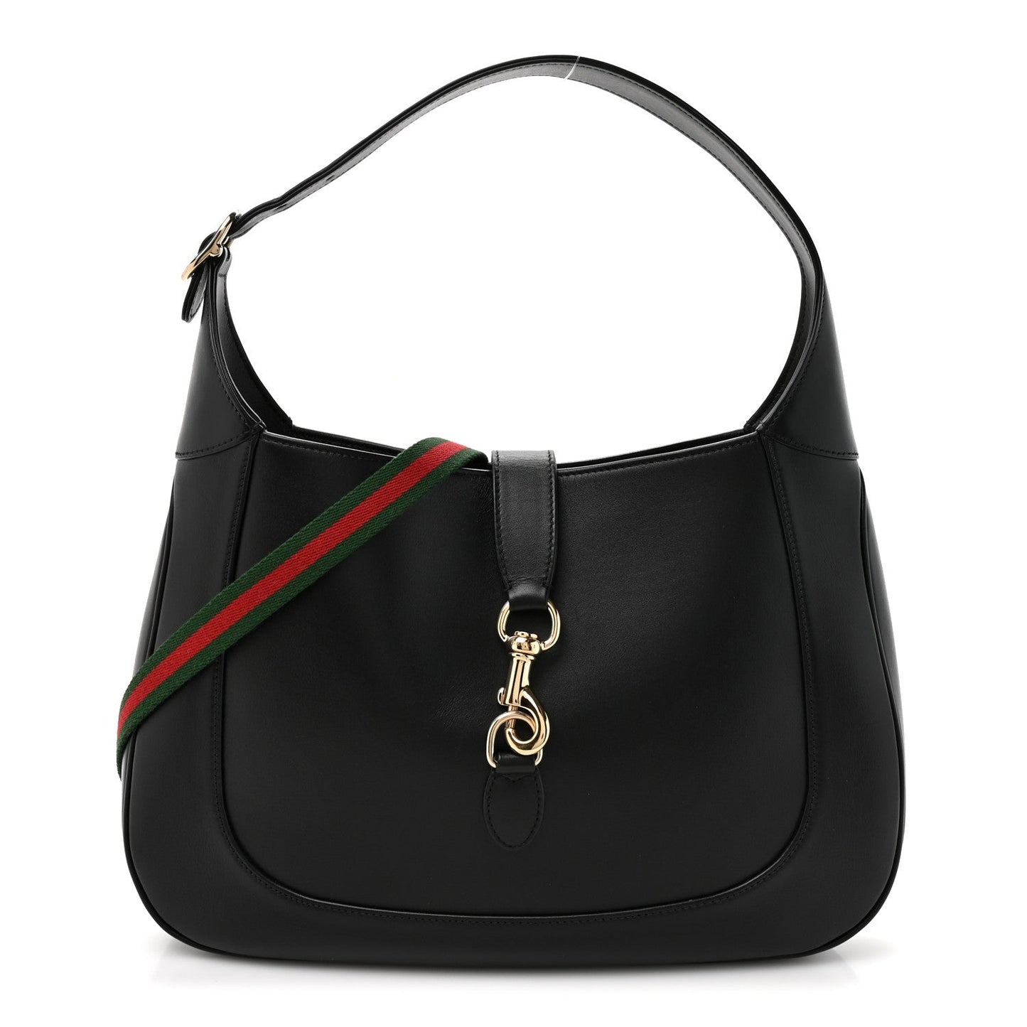 Ancora Calfskin Medium Jackie Shoulder Bag Black