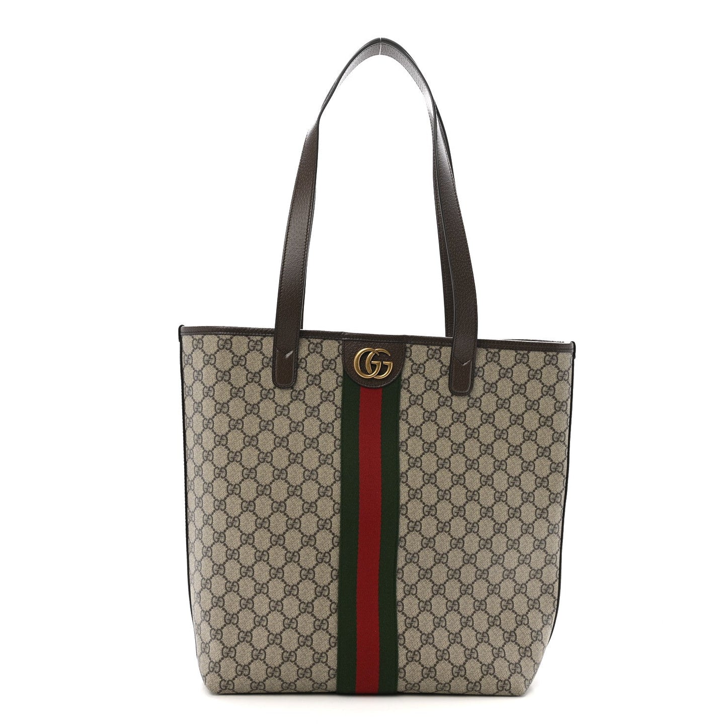GG Supreme Monogram Medium Ophidia Tote Bag Brown