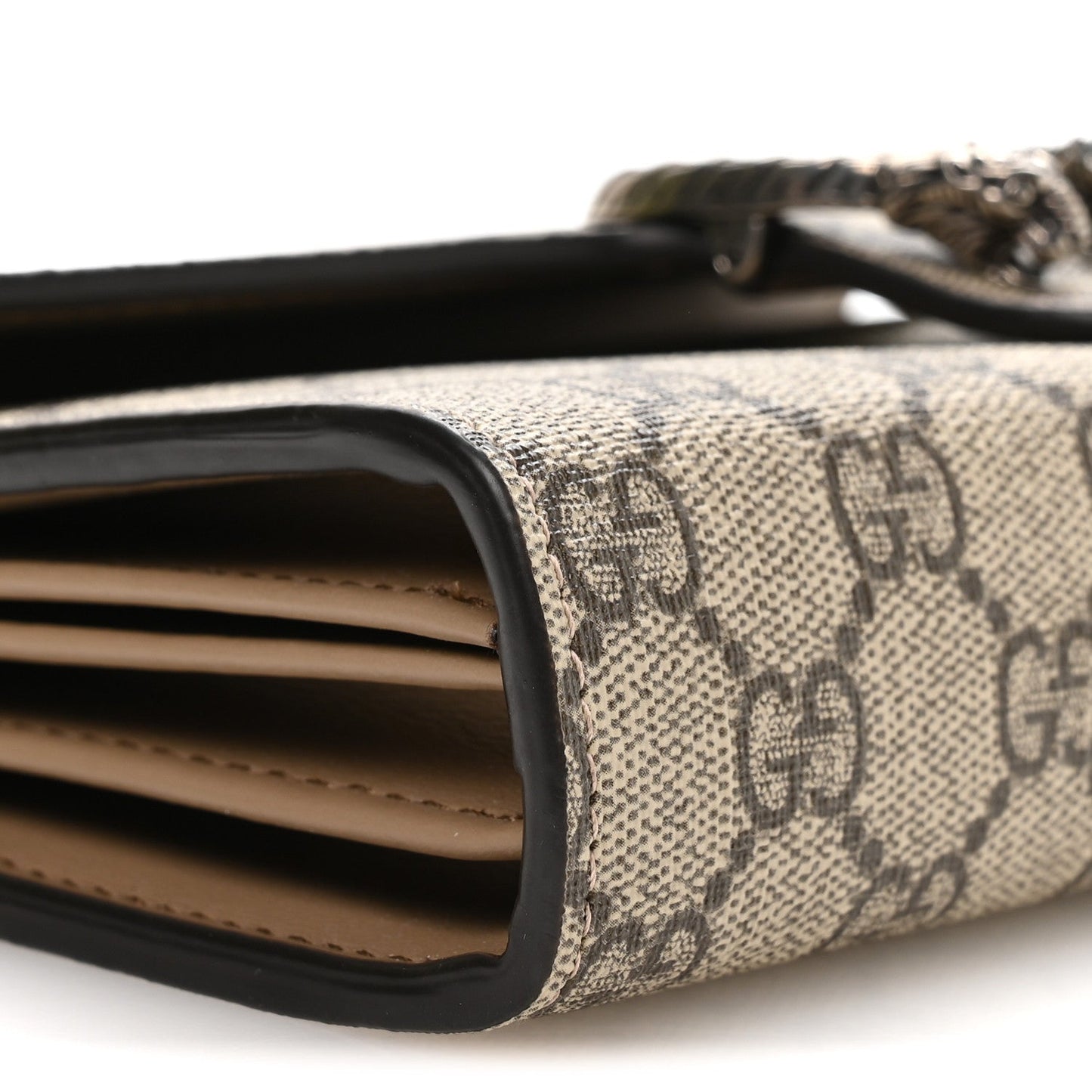 GG Supreme Monogram Mini Dionysus Chain Wallet Beige Taupe
