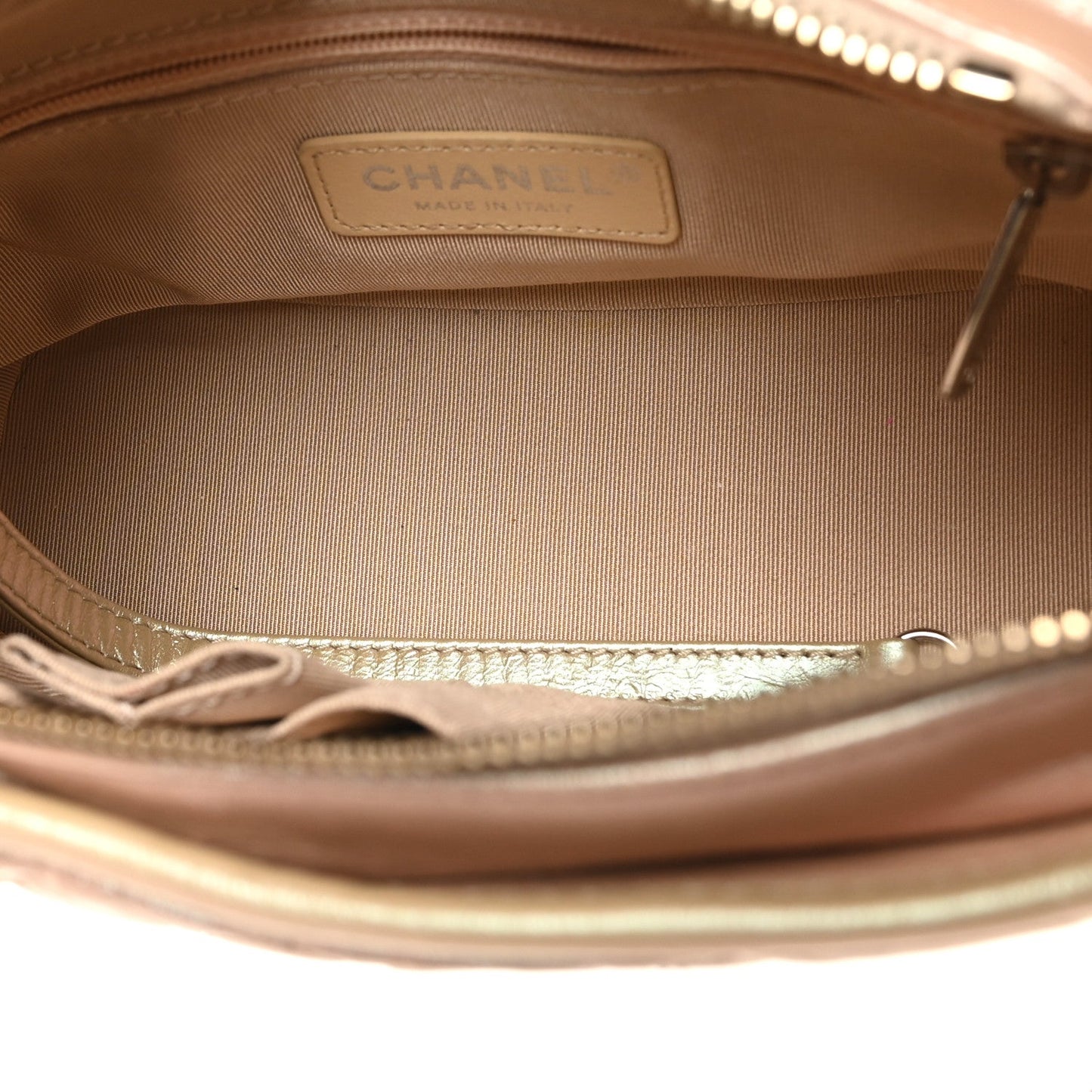 Iridescent Aged Calfskin Quilted Small Gabrielle Hobo Light Pink