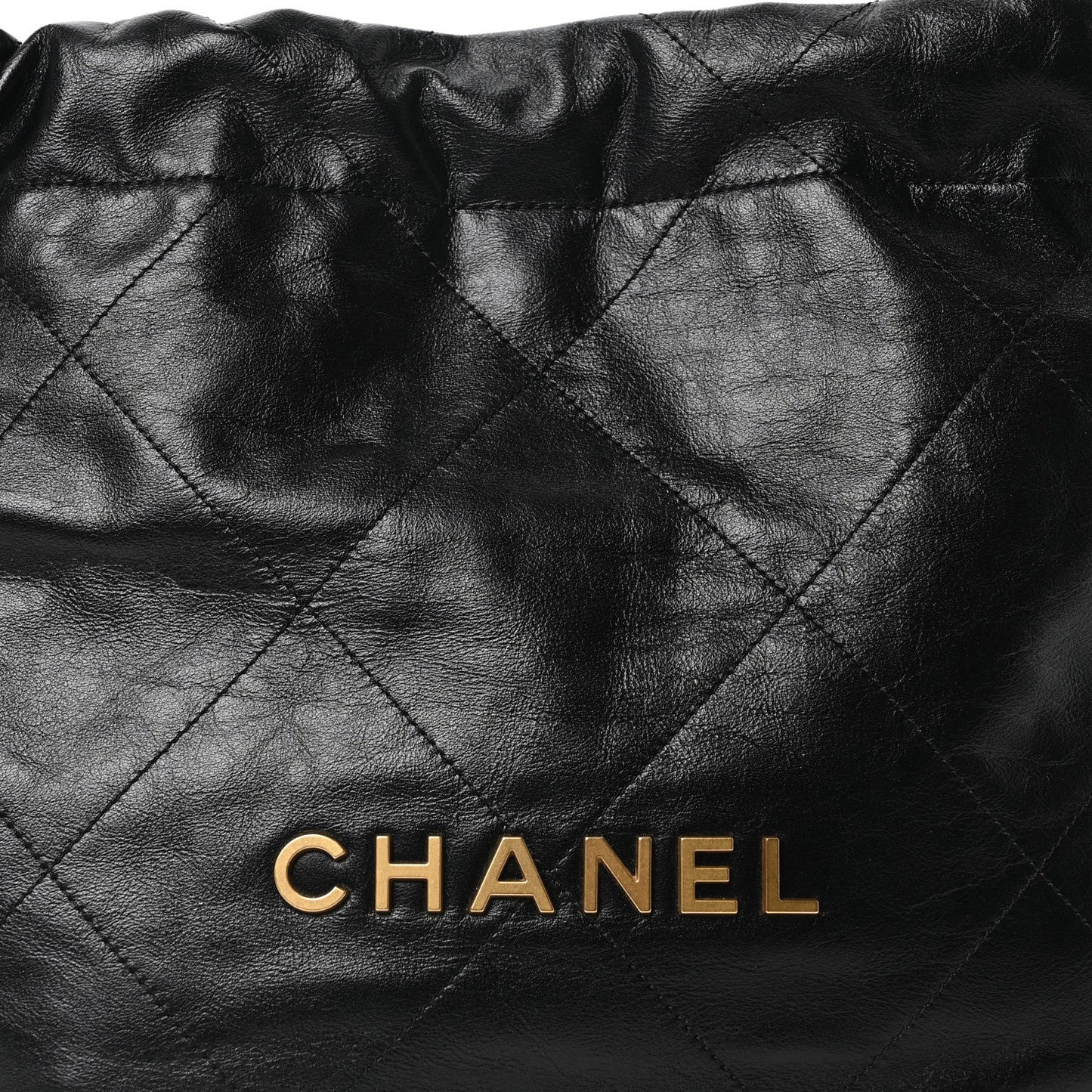 Shiny Calfskin Quilted Small Chanel 22 Black