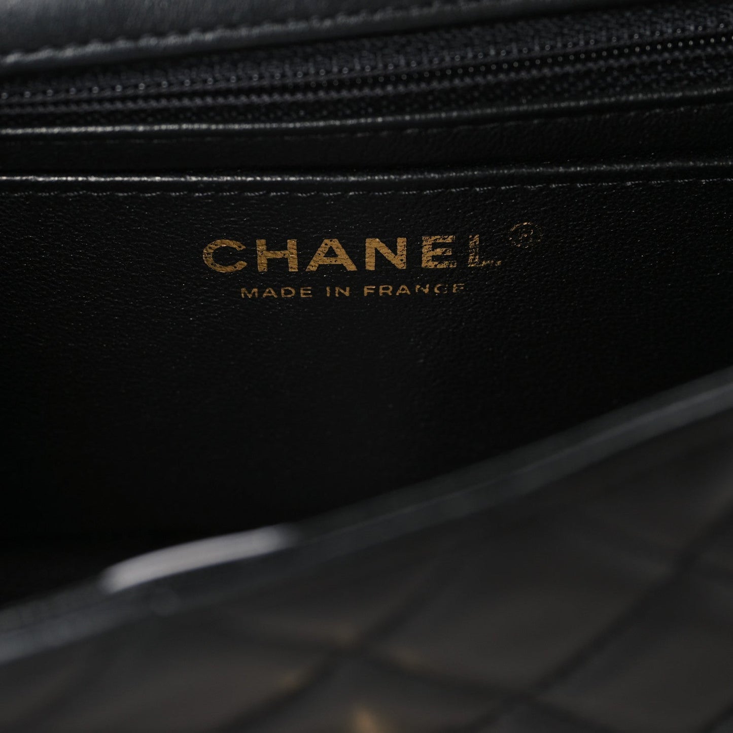 Lambskin Quilted Mini Rectangular Flap Black