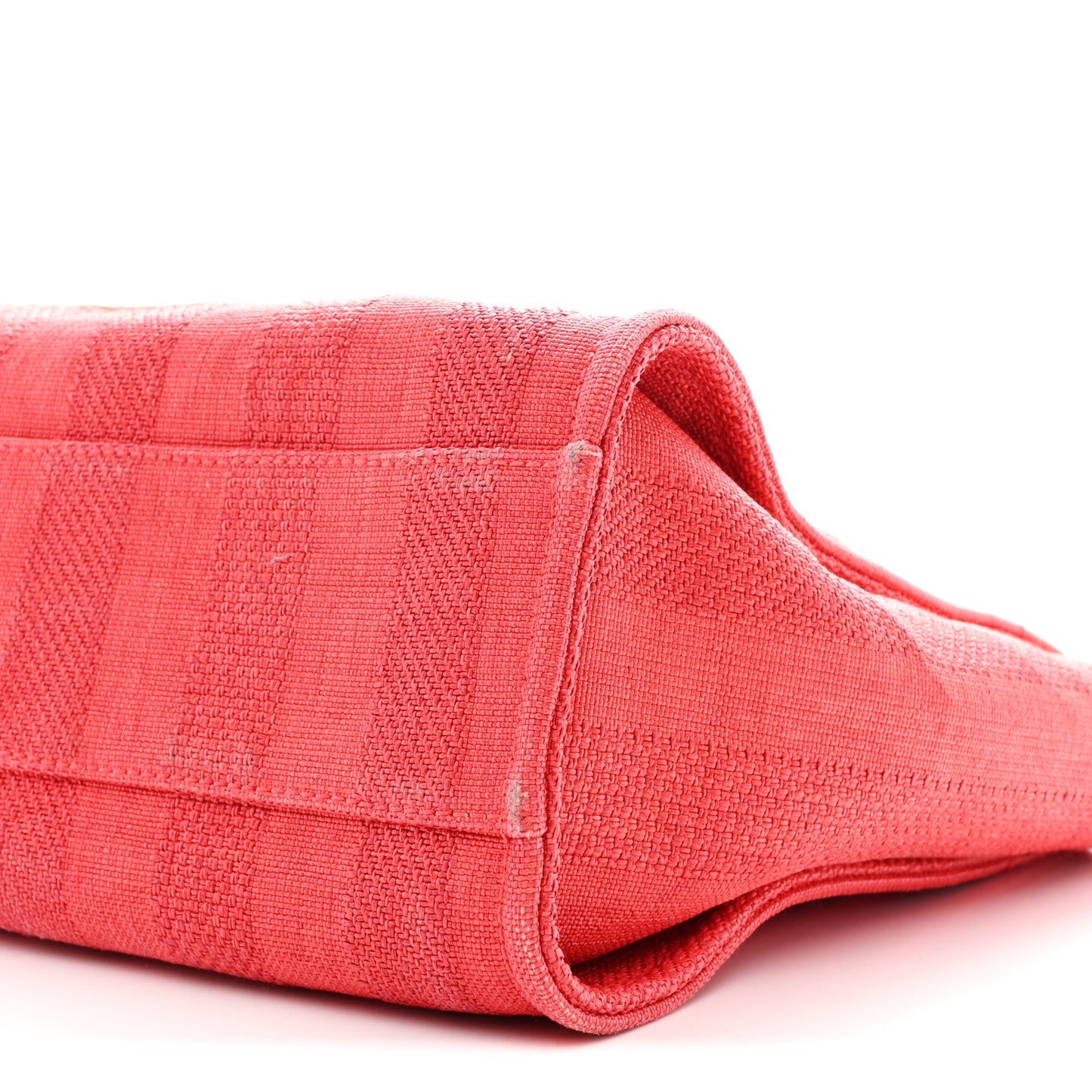 Mixed Fibers Striped Small Deauville Tote Red