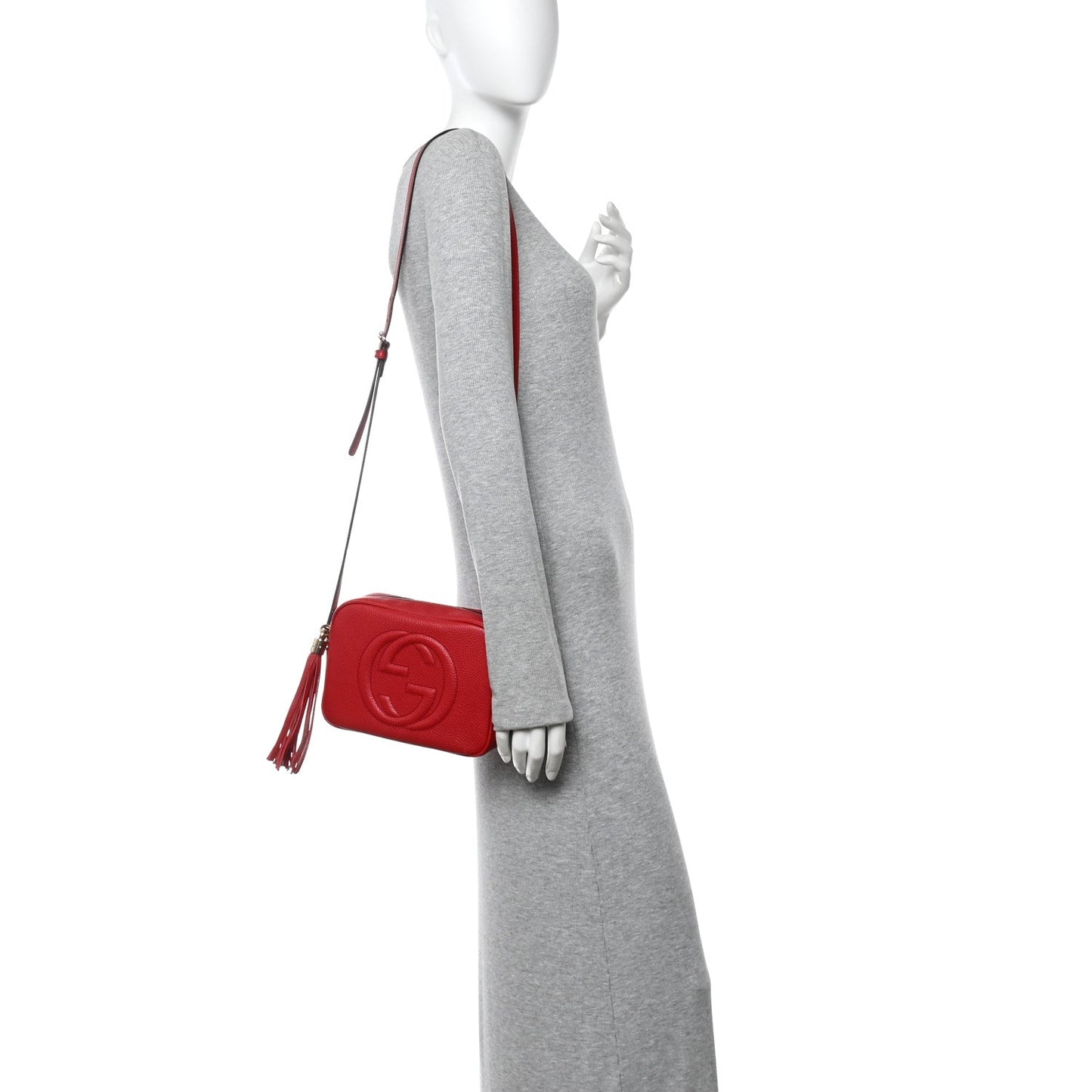 Pebbled Calfskin Small Soho Disco Bag Tabasco Red