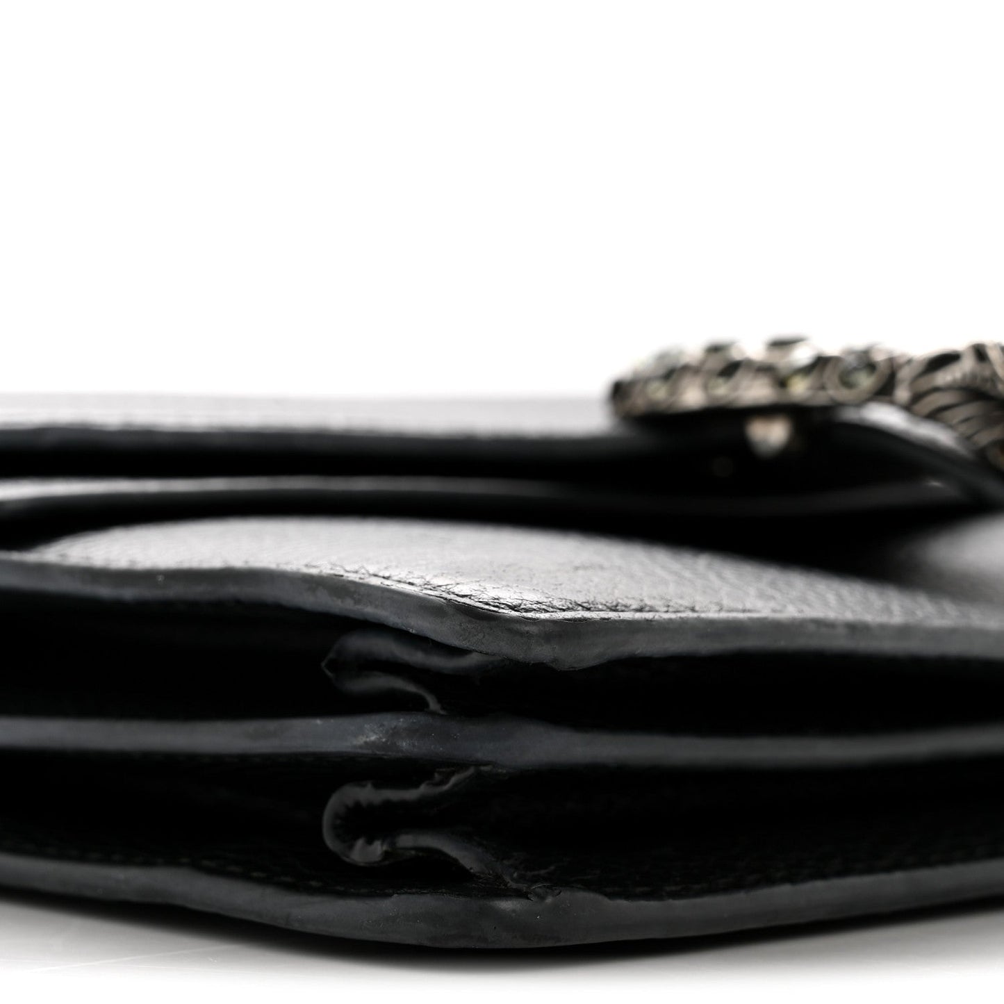 Pebbled Calfskin Small Dionysus Shoulder Bag Black