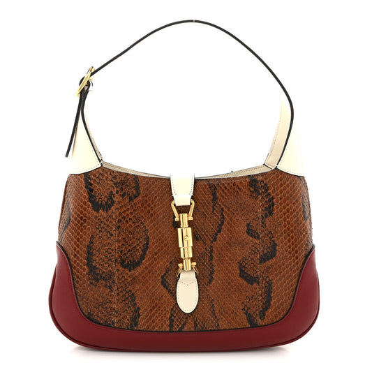 Snakeskin Calfskin Small Jackie 1961 Hobo Brown Multicolor