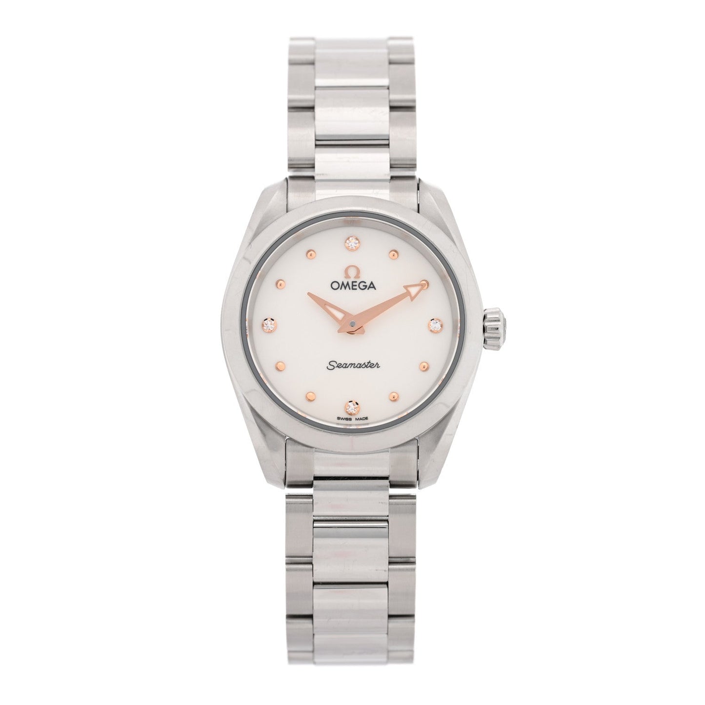 Stainless Steel Diamond 28mm Seamaster Aqua Terra Quartz Watch Silver 220.10.28.60.54.001