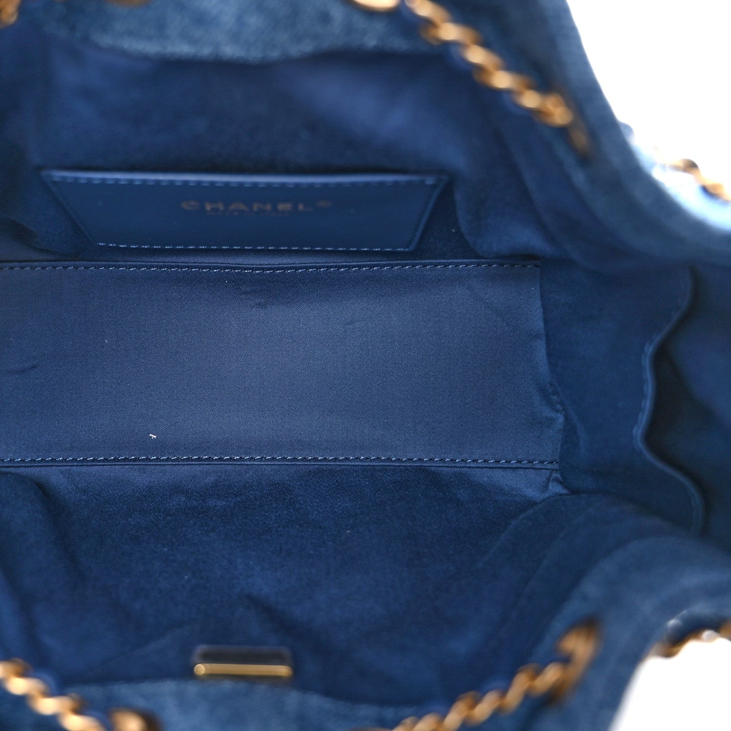 Washed Denim Quilted Mini Chanel 25 Handbag Blue