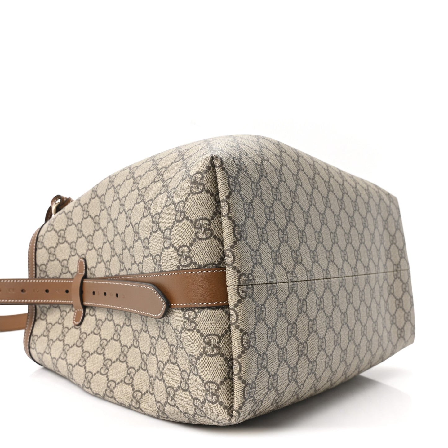 GG Icon Monogram Padlock Shoulder Bag Beige Dark Brown