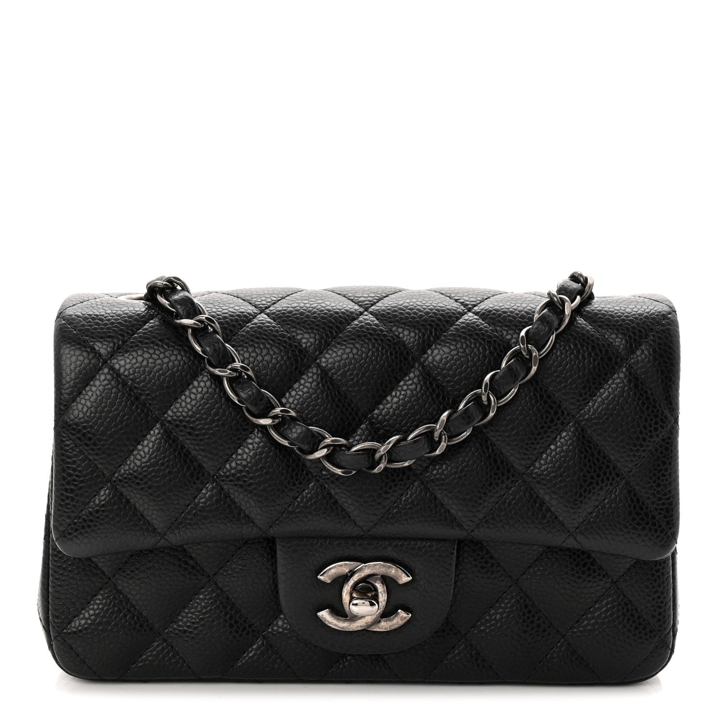 Caviar Quilted Mini Rectangular Flap Black