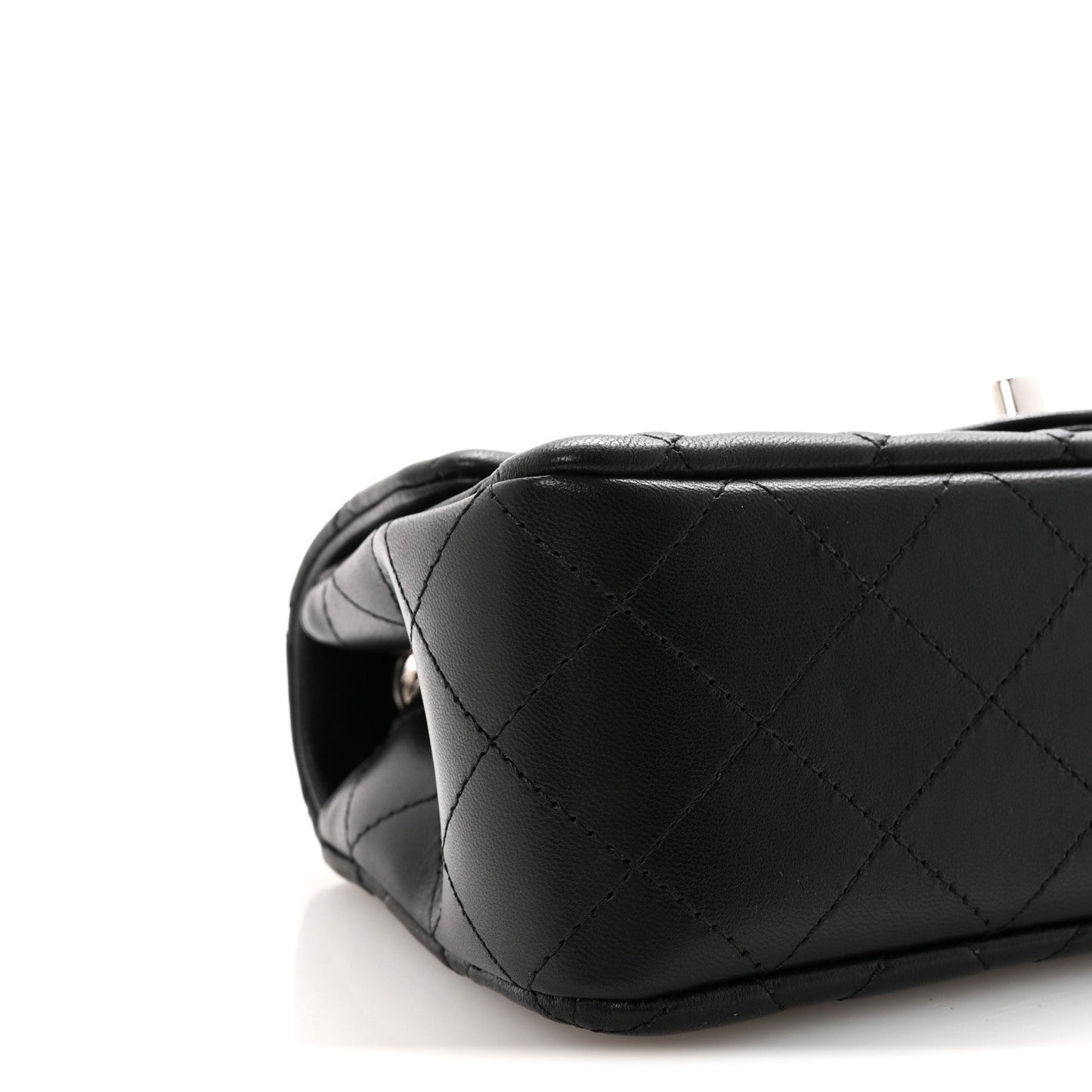 Lambskin Quilted Mini Rectangular Flap Black