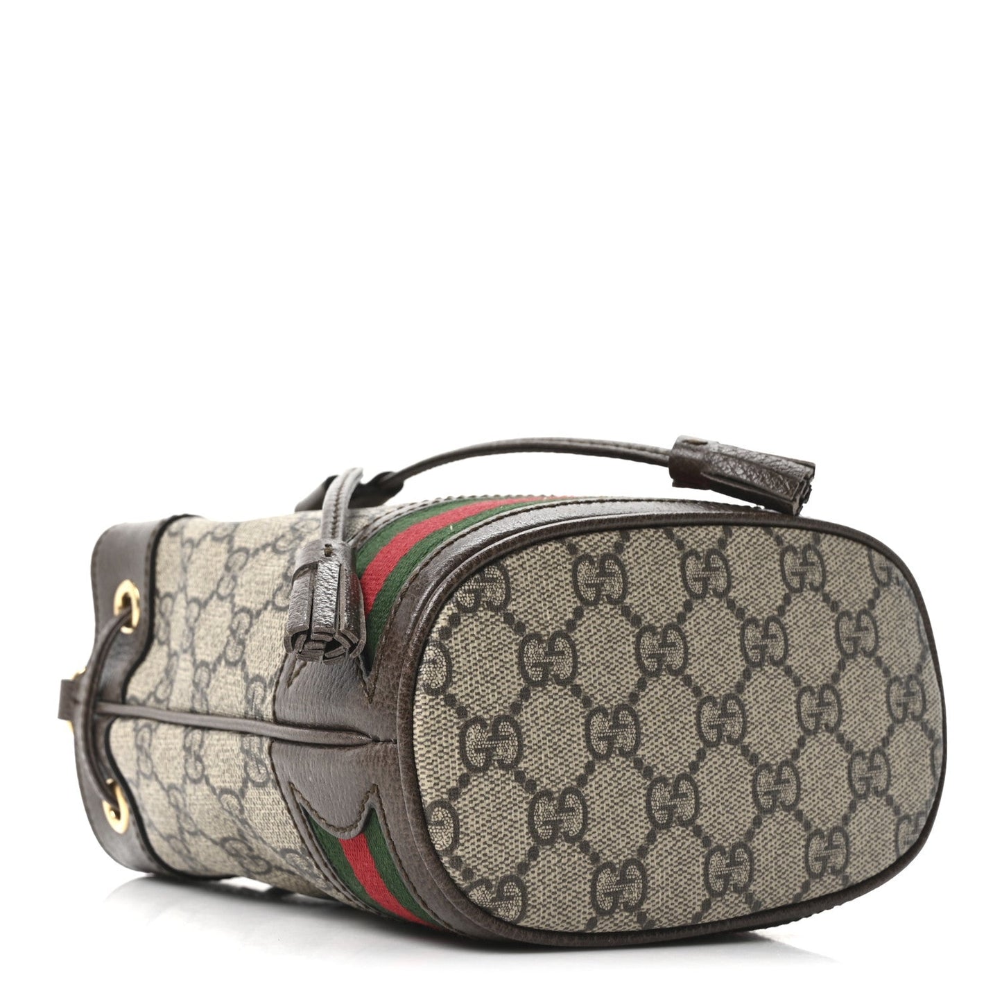 GG Supreme Monogram Web Mini Ophidia Bucket Bag Brown