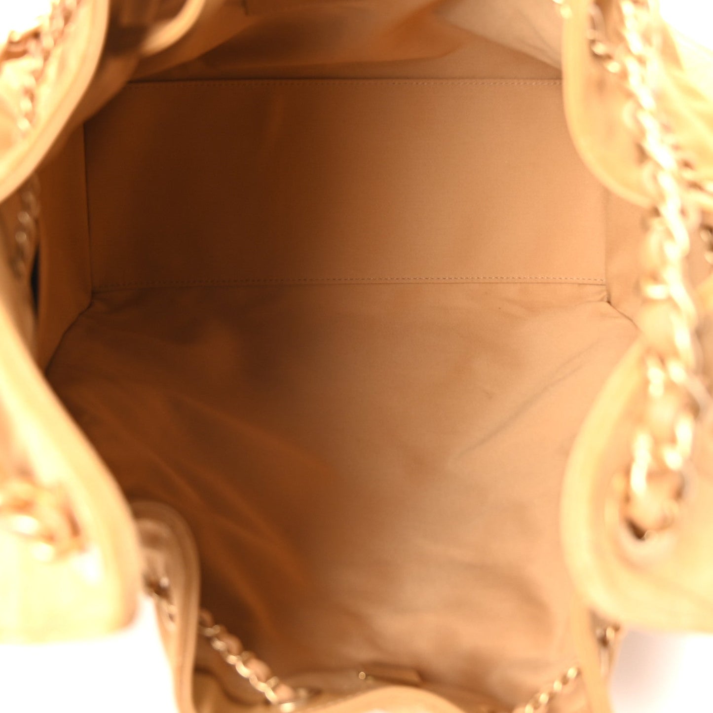 Suede Quilted Medium Chanel 25 Handbag Beige