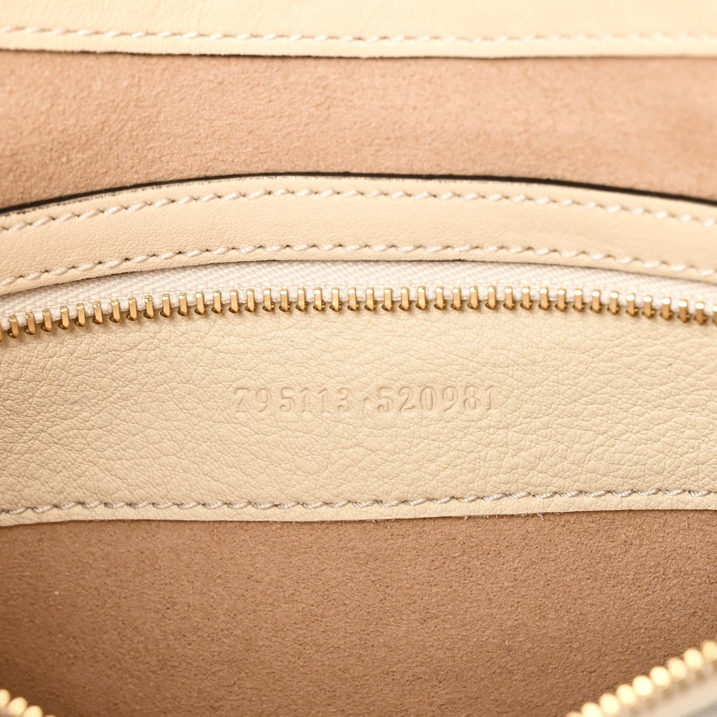 GG Supreme Monogram Moon Calfskin Medium Padlock Shoulder Bag Beige Ebony Mystic White