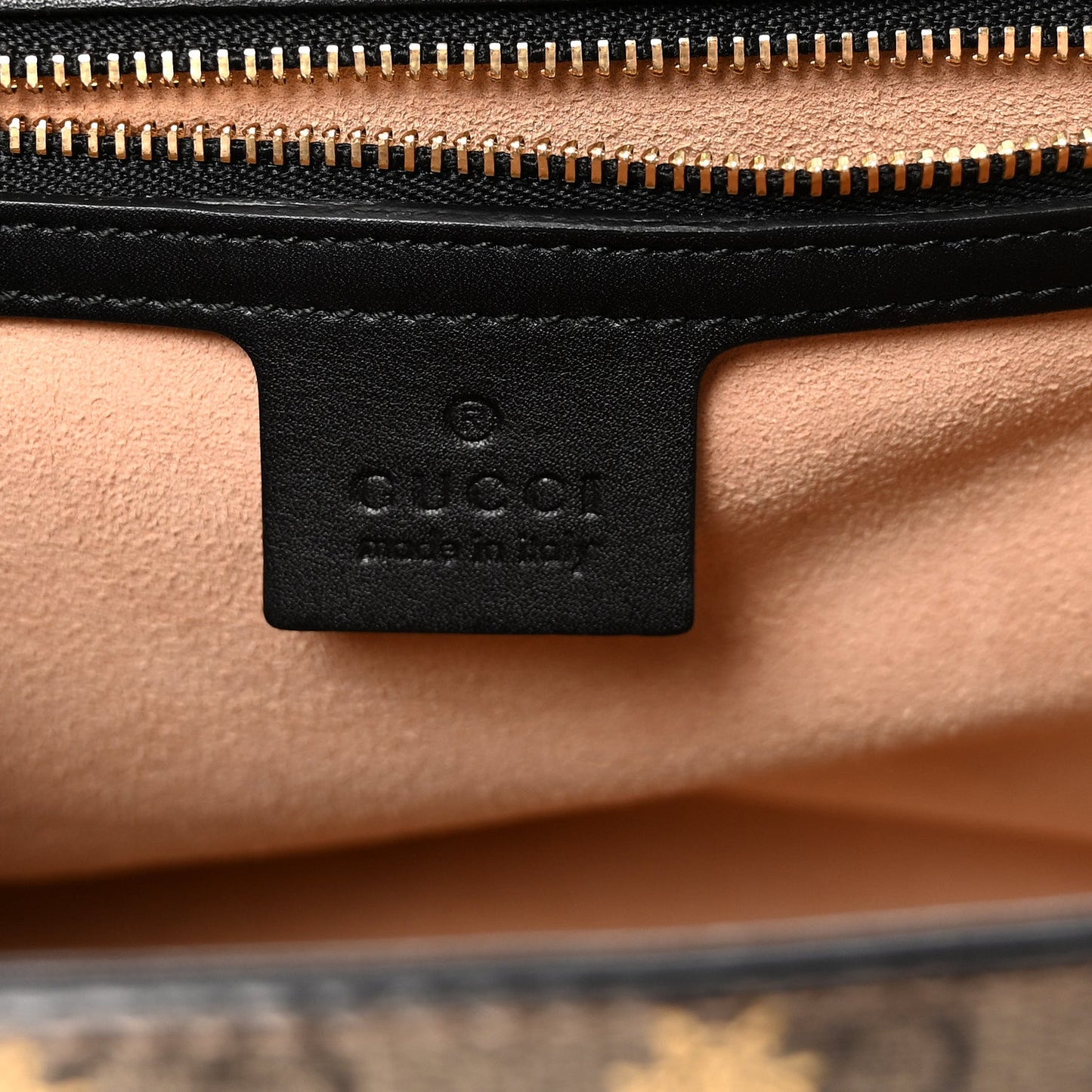 GG Supreme Monogram Bees Medium Padlock Shoulder Bag Beige Oro Black