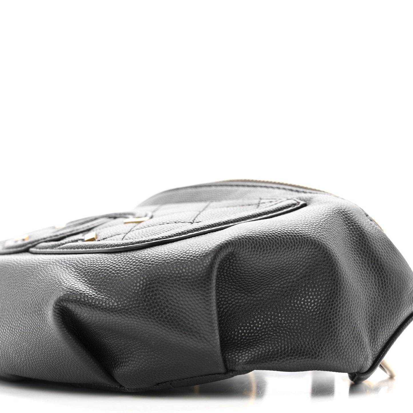 Caviar Quilted Filigree Waist Bag Black