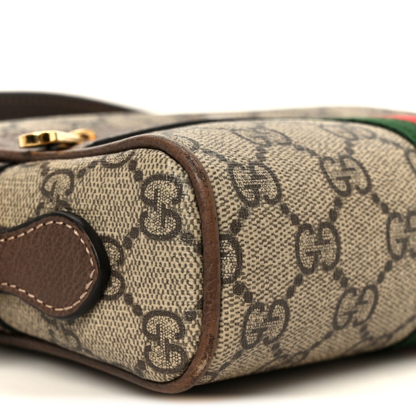 GG Supreme Monogram Web Mini Ophidia Shoulder Bag Brown