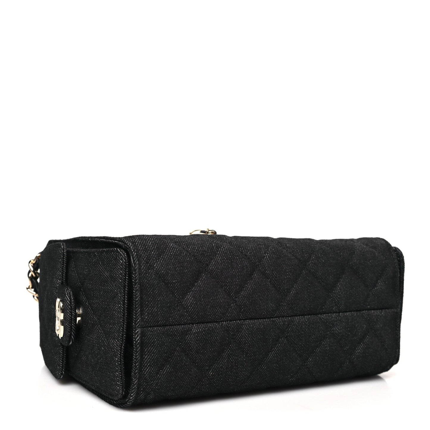 Denim Quilted Mini Chanel 25 Handbag Dark Blue