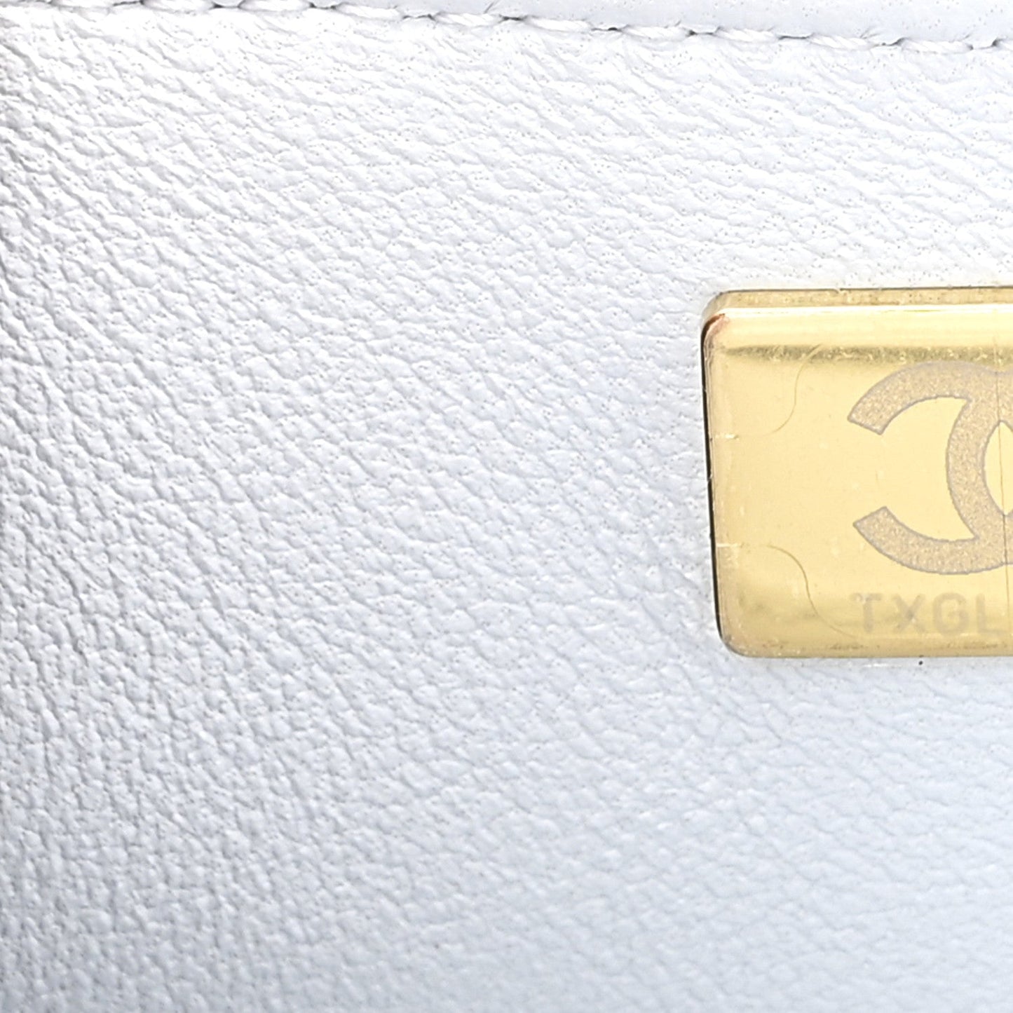 Shiny Lambskin Quilted Pearl Twist Mini Square Flap Light Blue