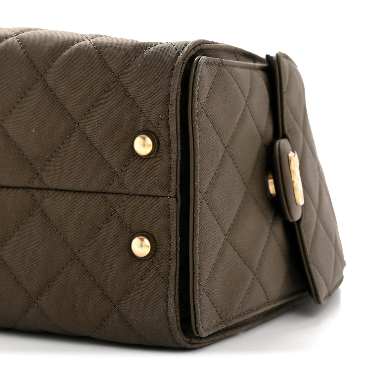 Canvas Quilted Small Chanel 25 Handbag Khaki