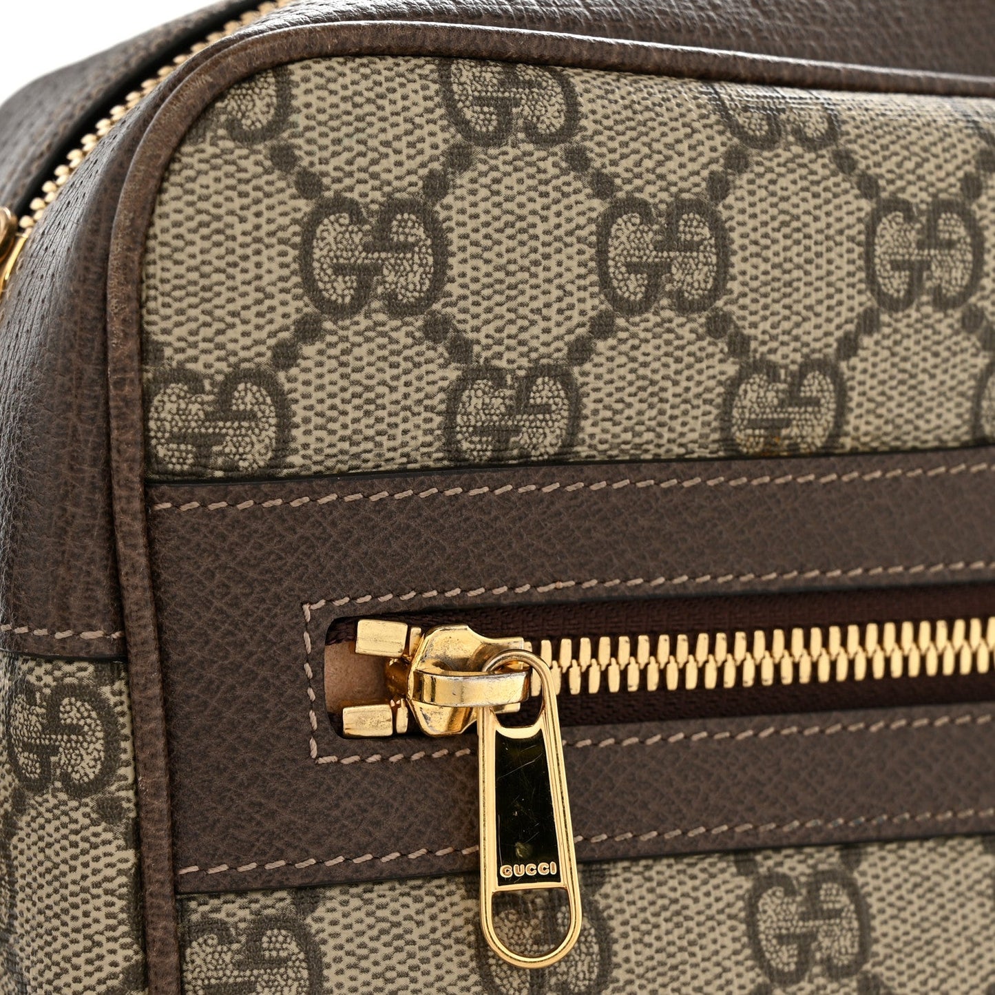 GG Supreme Monogram Web Small Ophidia Shoulder Bag Brown