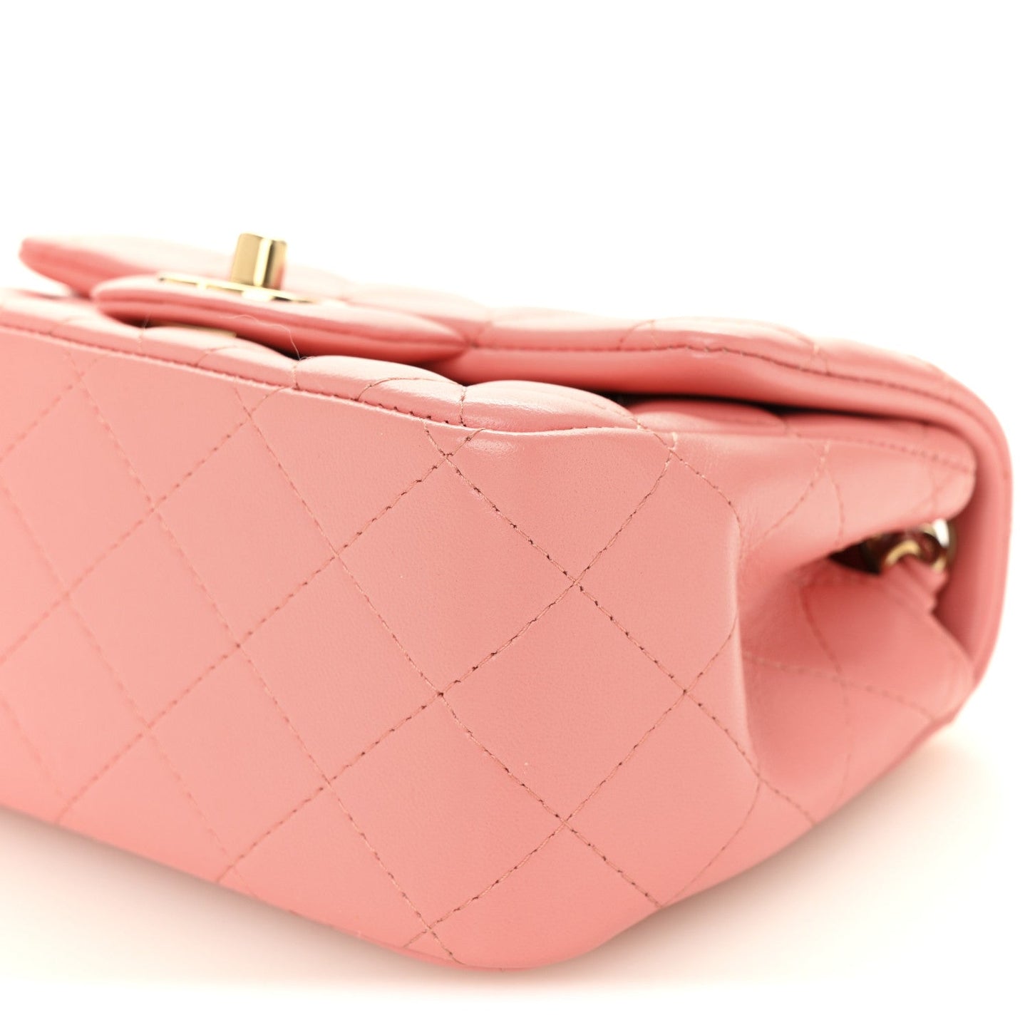 Lambskin Quilted Mini Square Flap Pink