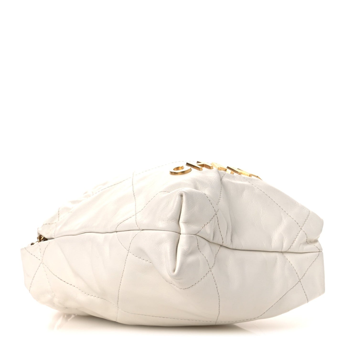 Shiny Calfskin Quilted Mini Chanel 22 White