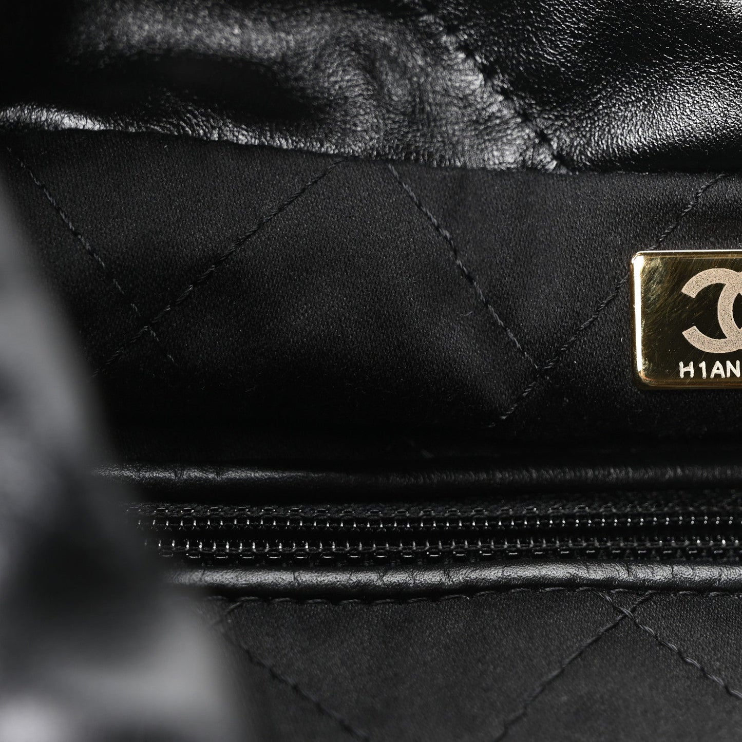 Calfskin Quilted Small Chanel 22 Black