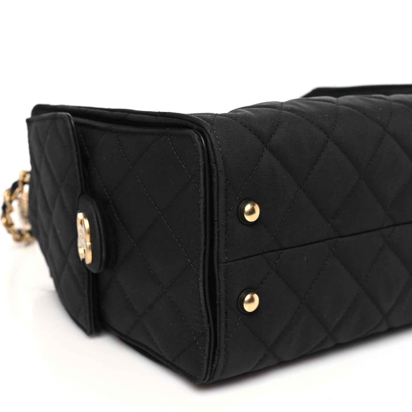 Canvas Quilted Small Chanel 25 Handbag Black