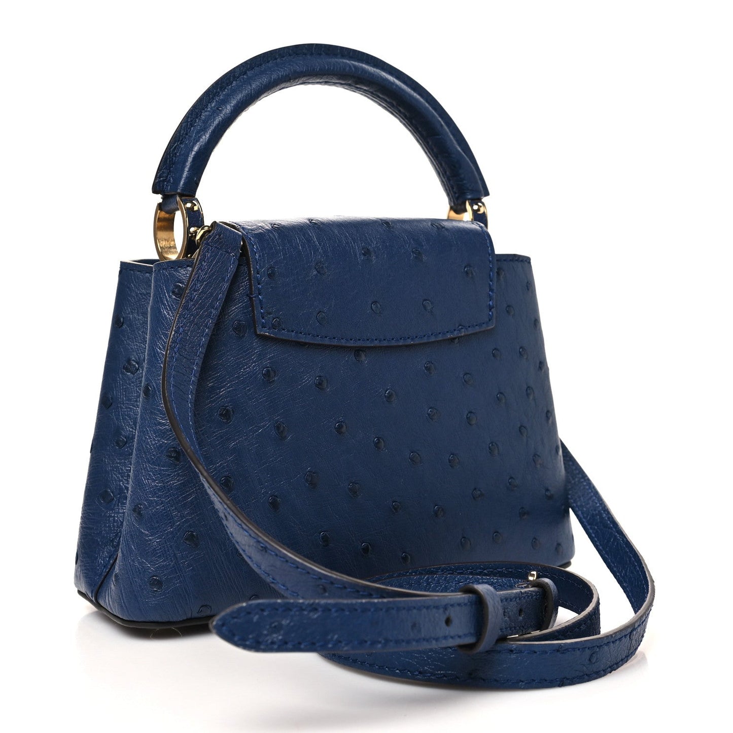 Ostrich Capucines Mini Indigo