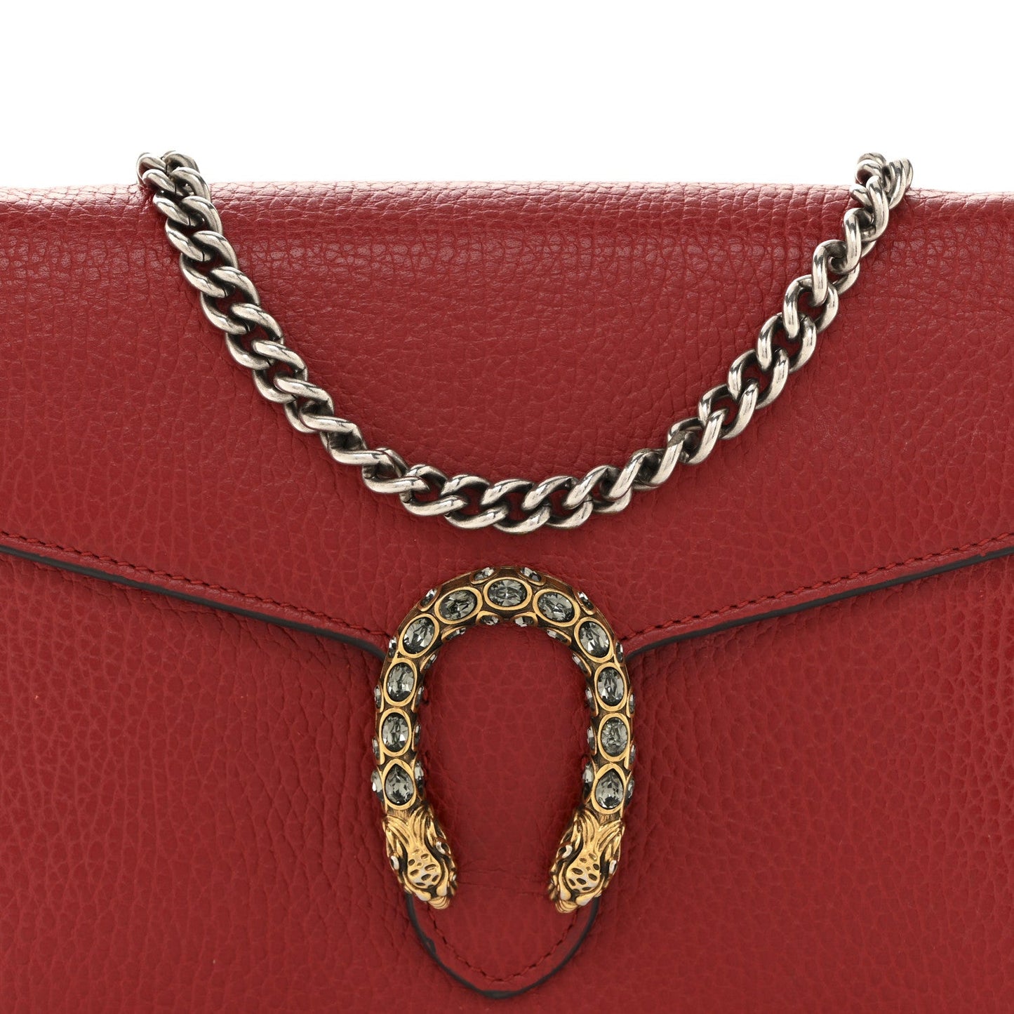 Calfskin Mini Dionysus Chain Wallet Hibiscus Red