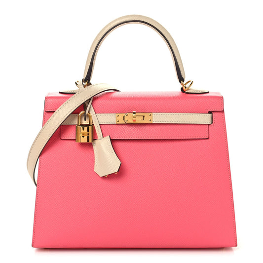 Epsom Bi-Color Horseshoe Kelly Sellier 25 Rose Azalee Craie