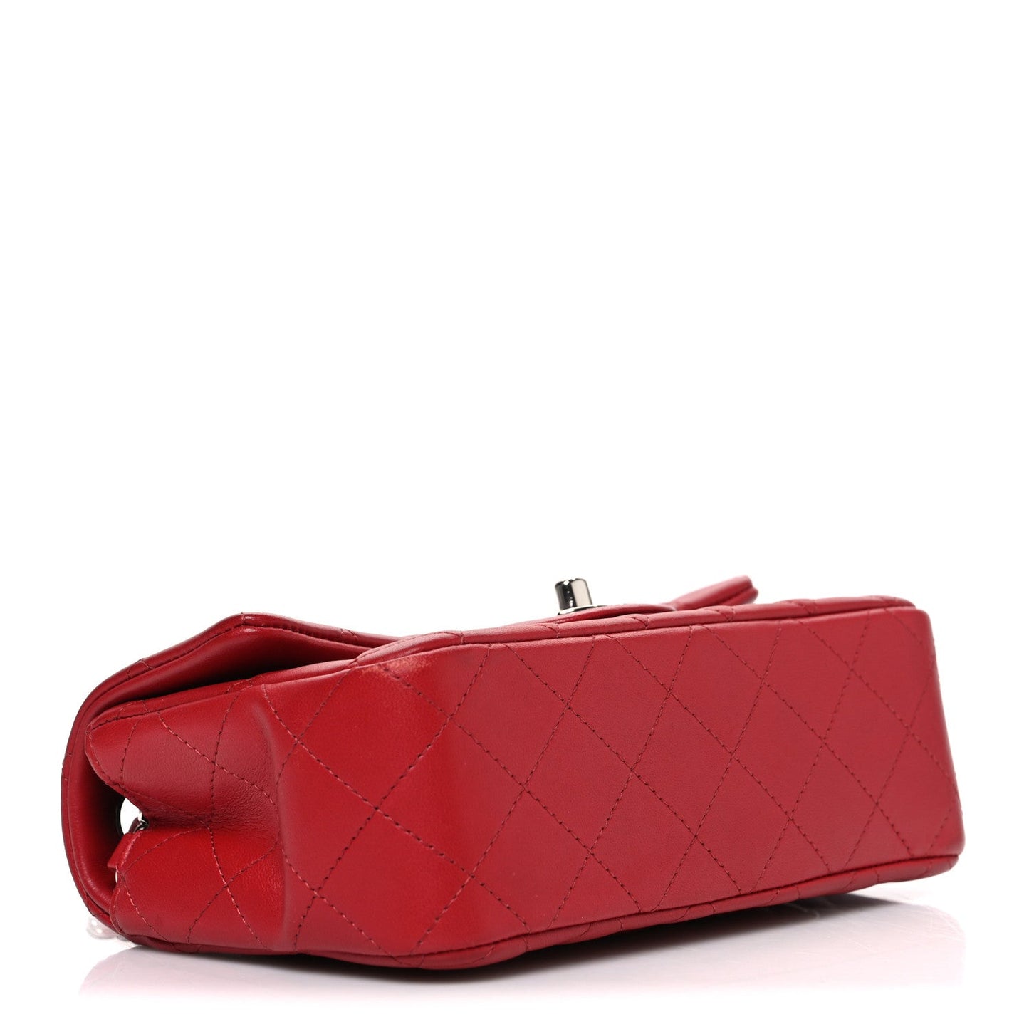 Lambskin Quilted Mini Rectangular Flap Red