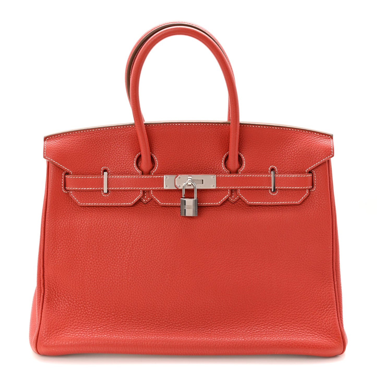 Taurillon Clemence Eclat Birkin 35 Sanguine White