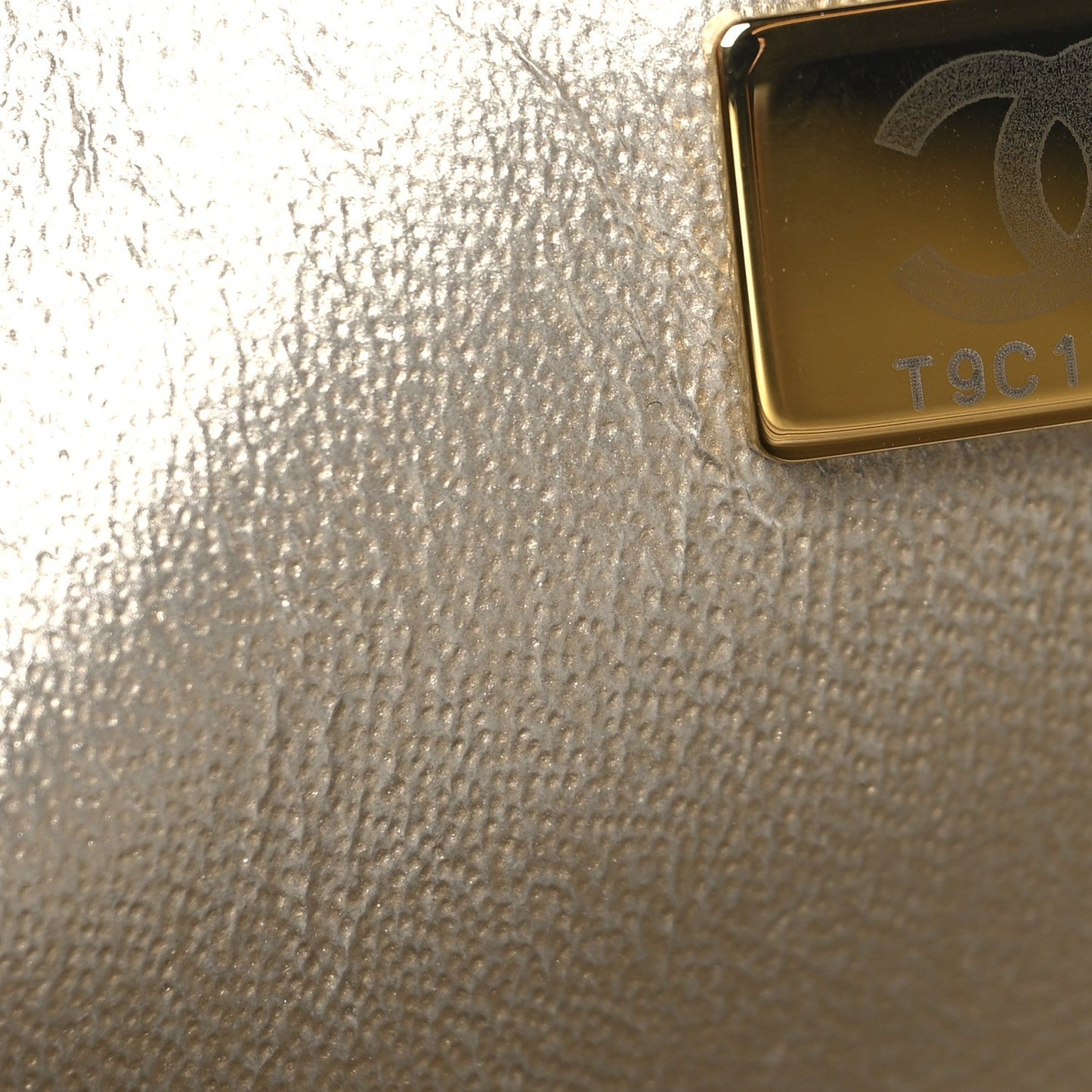 Metallic Lambskin Quilted Mini Rectangular Flap Gold