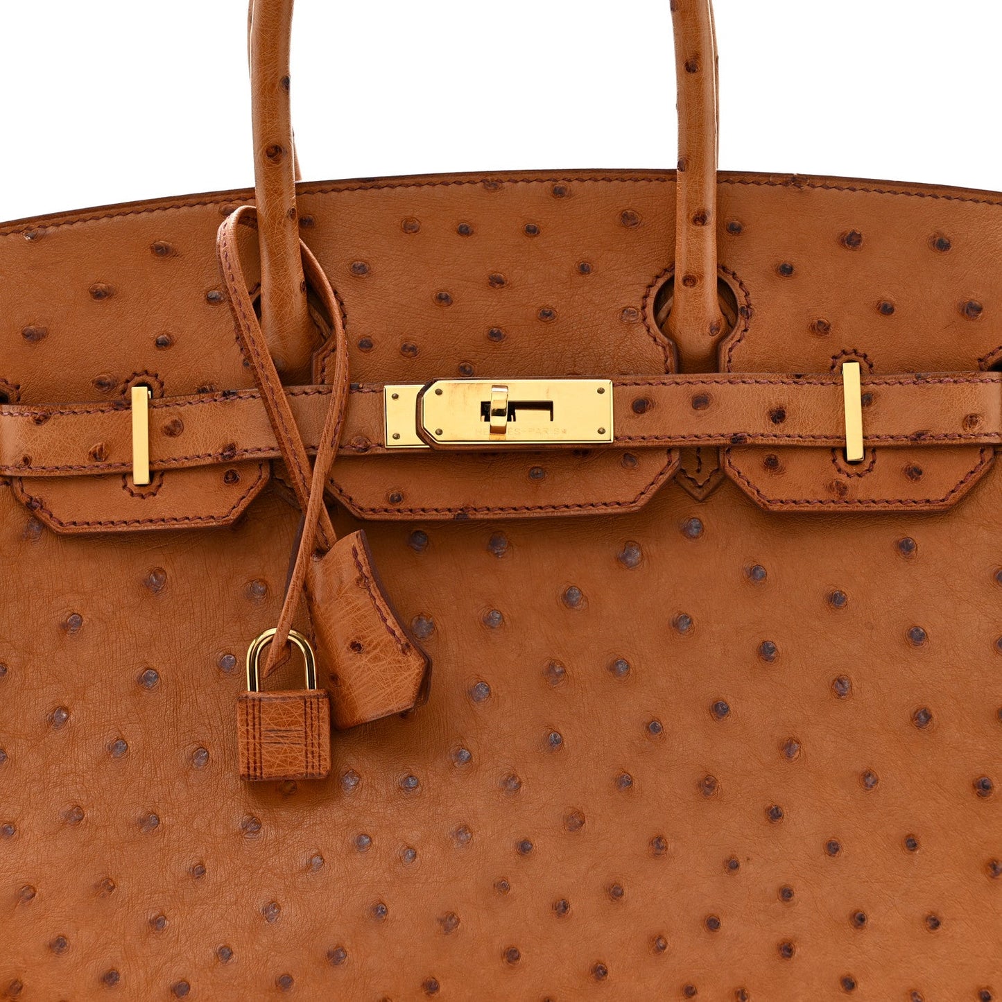 Ostrich Birkin 30 Cognac