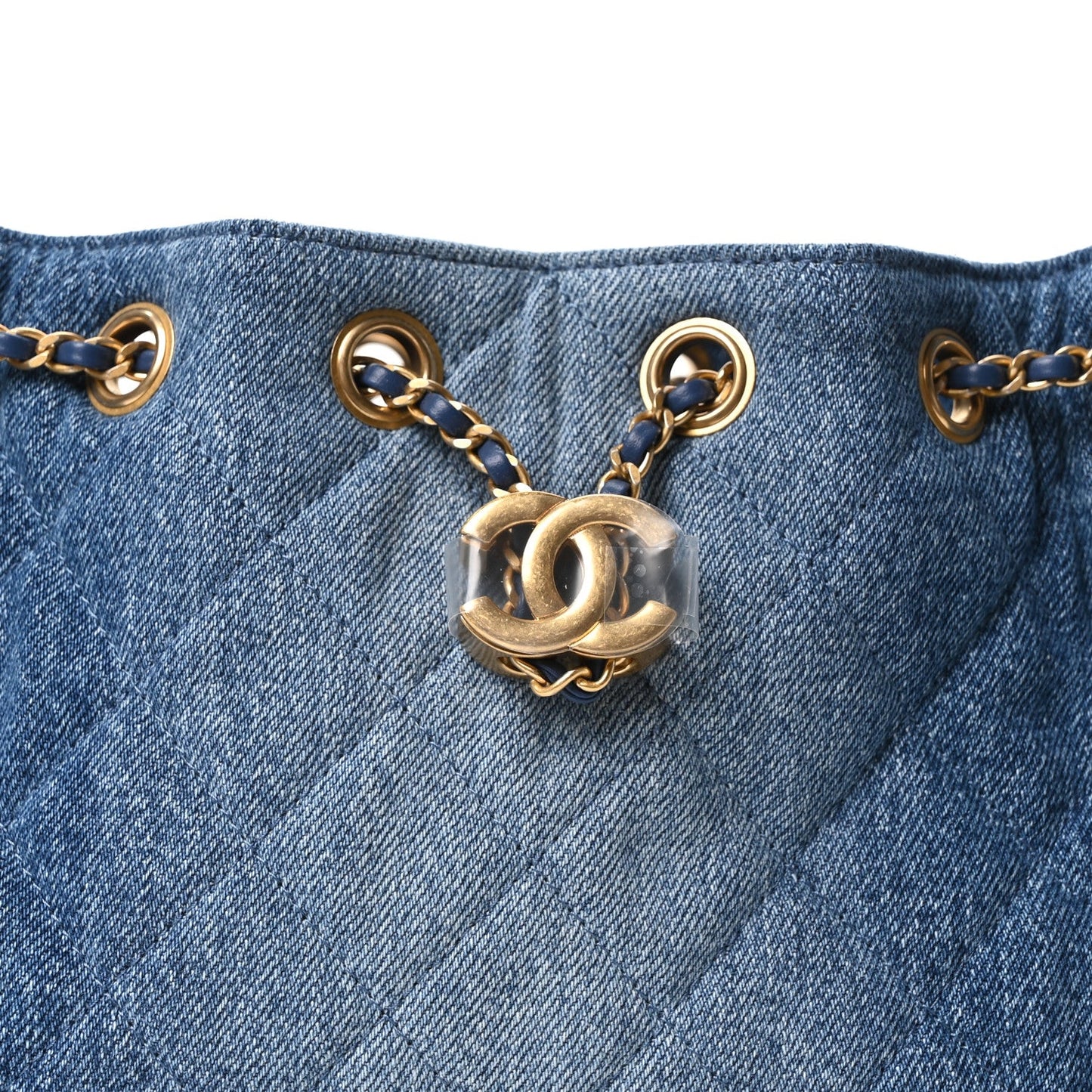 Washed Denim Quilted Mini Chanel 25 Handbag Blue