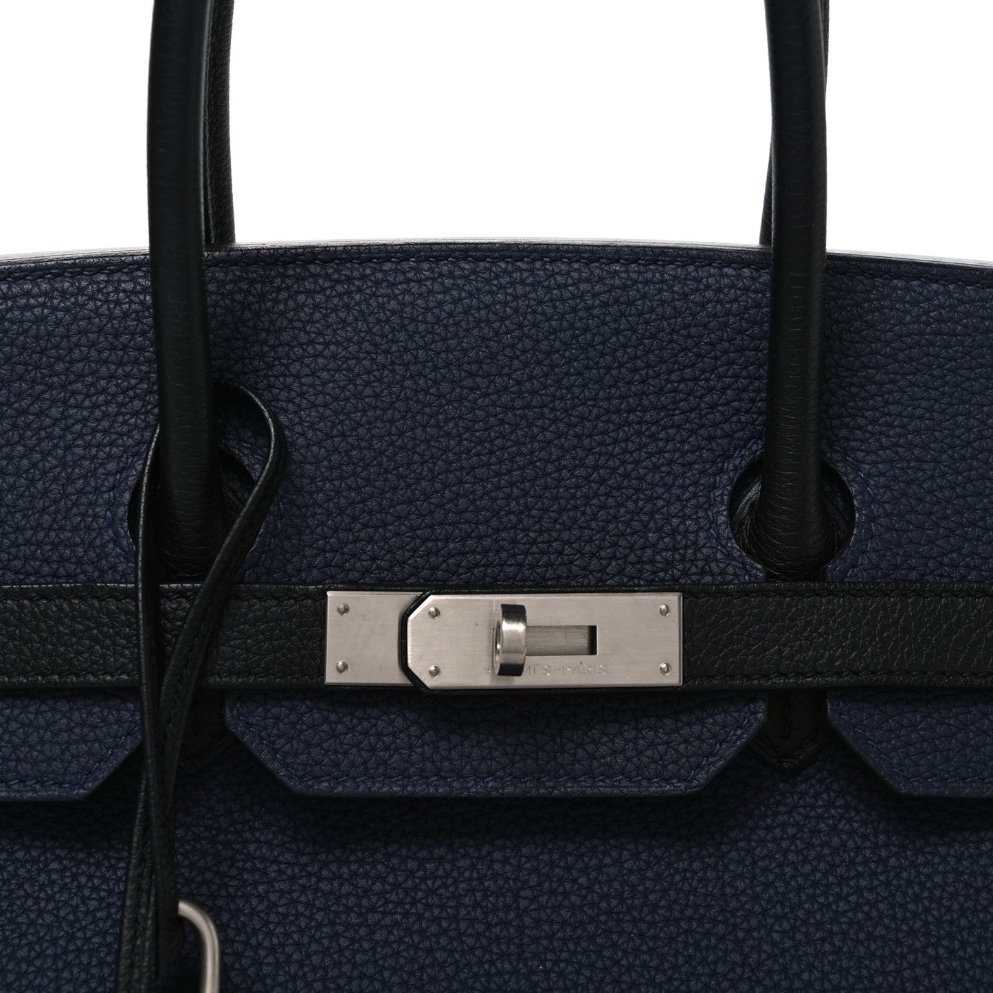 Togo Bi-Color Horseshoe Birkin 35 Bleu Nuit Black