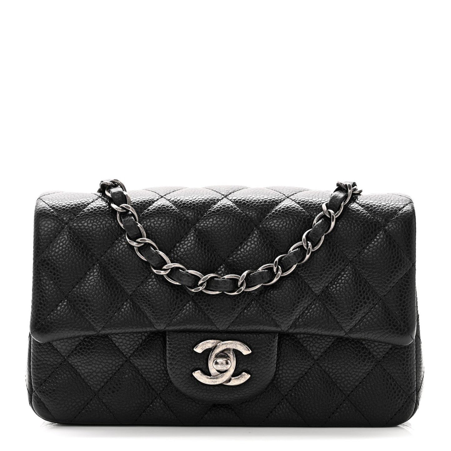 Caviar Quilted Mini Rectangular Flap Black