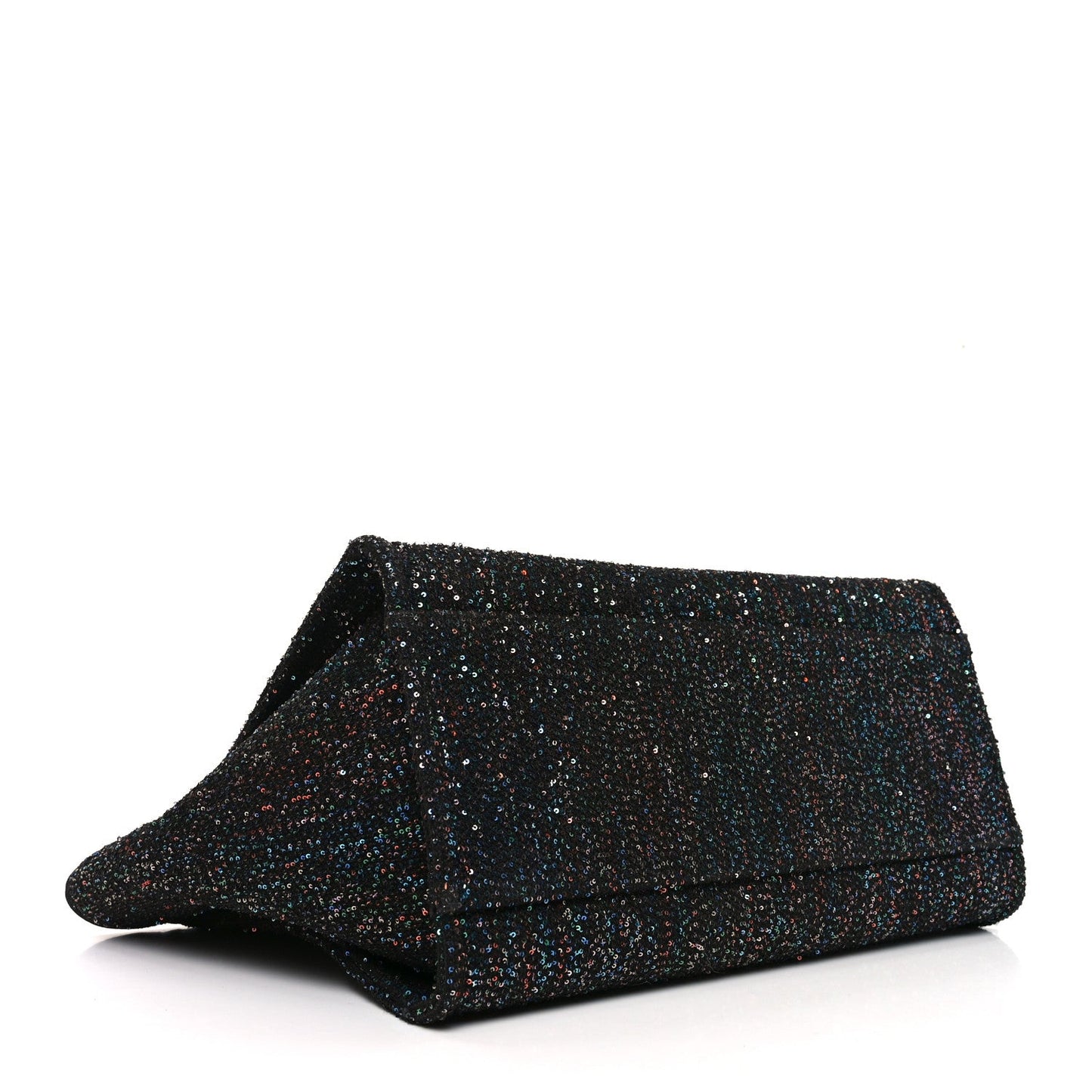 Calfskin Sequin Medium Deauville Tote Black