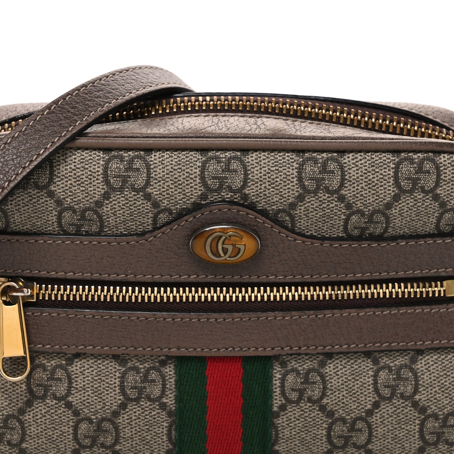GG Supreme Monogram Web Mini Ophidia Shoulder Bag Brown