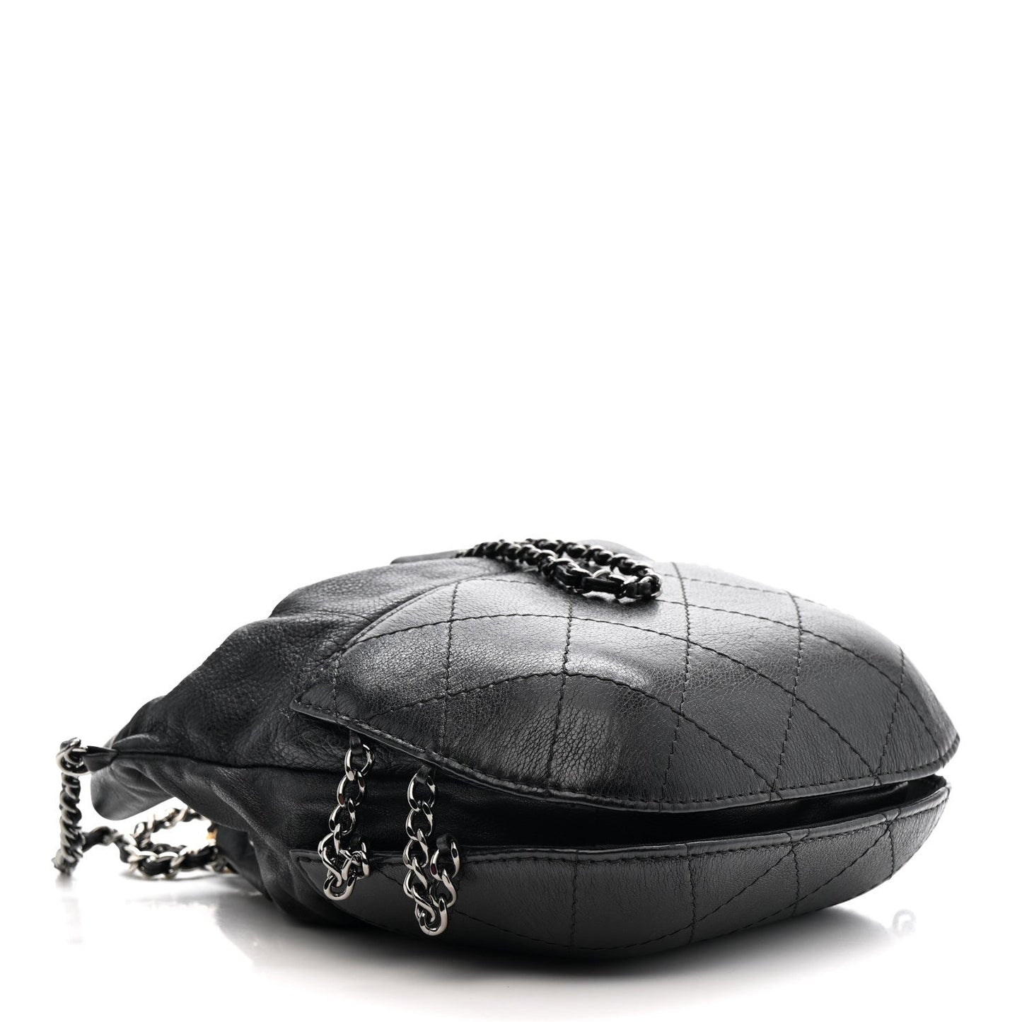 Calfskin Quilted Small Gabrielle Bucket Black